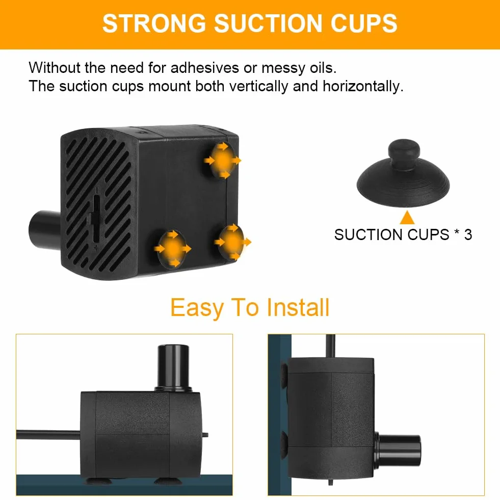 Flintronic Mini pompa wodna 350 l/h 5 W cicha wysokoskokowa do akwarium fontanny
