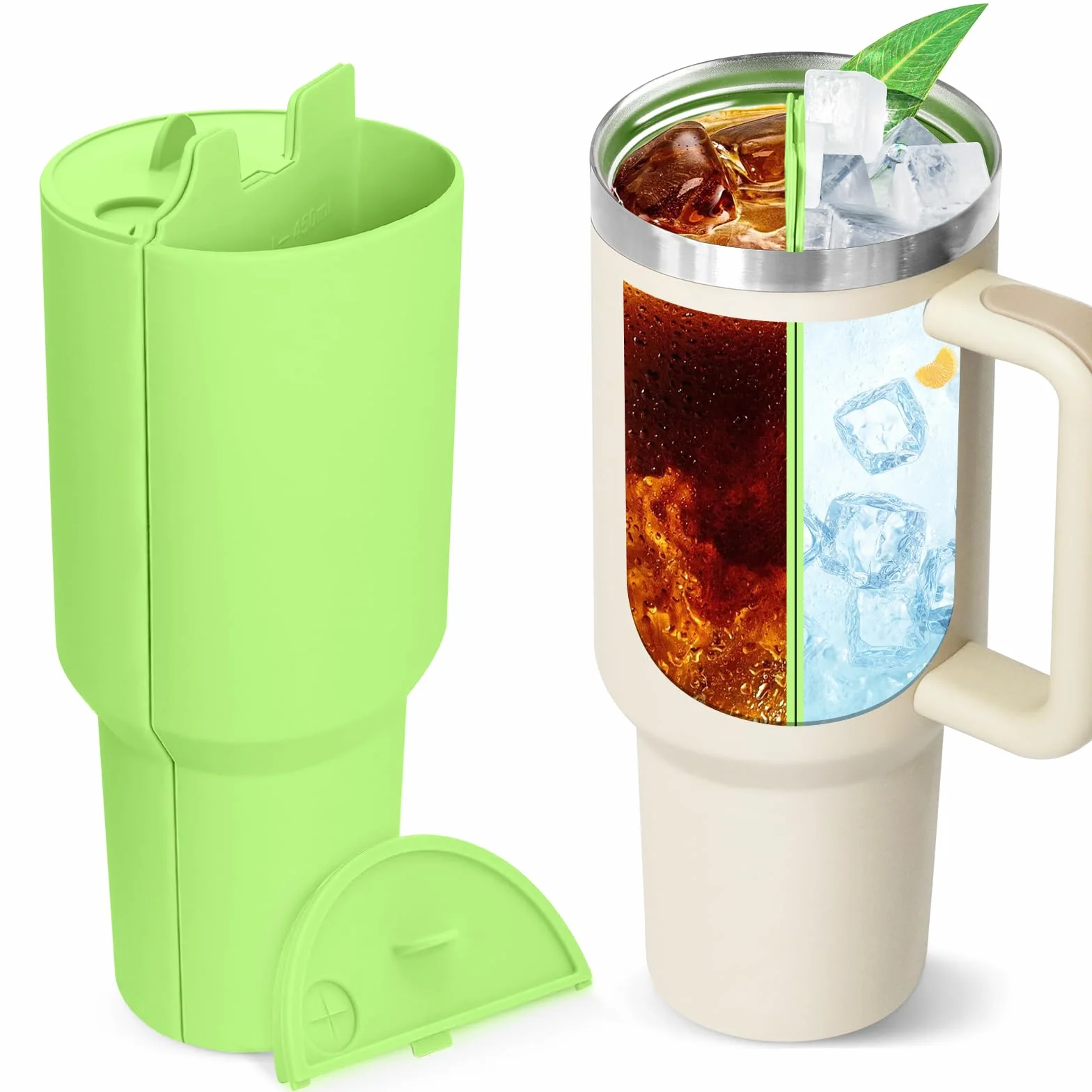 Silikonowy Separator 2 w 1 do Kubka Termicznego Stanley 1200 ml, Podwójna Ścianka Oddzielająca Kubków Kawy 40 oz, Bez BPA, Wielokrotnego Użytku, Łatwy do Czyszczenia, Rozdzielacz Tumbler