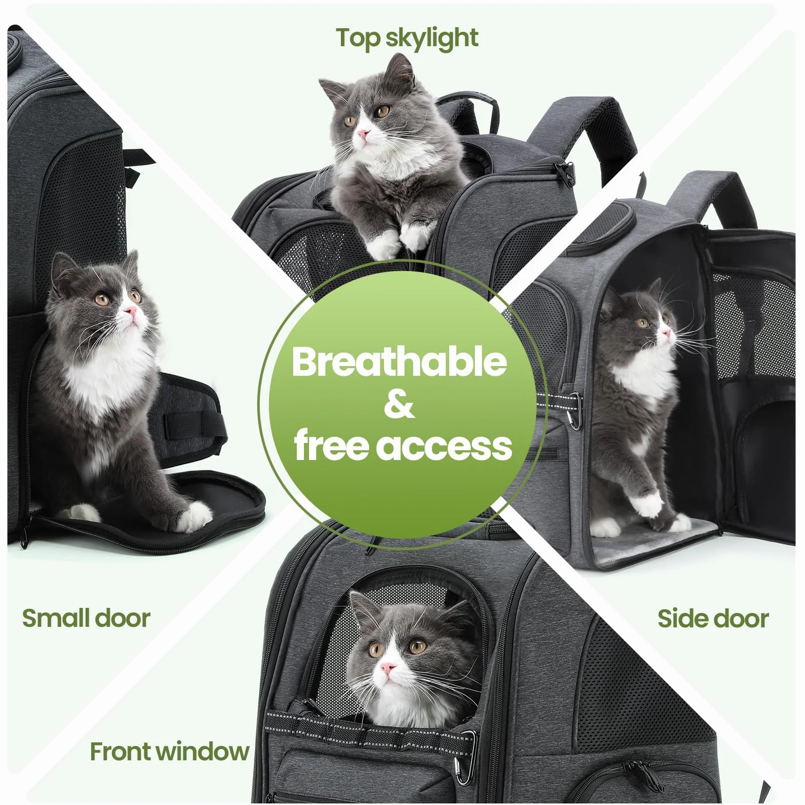 Pecute Ergonomiczny Plecak dla Kota z Redukcją Obciążenia 30%, Oddychający Nosidełko