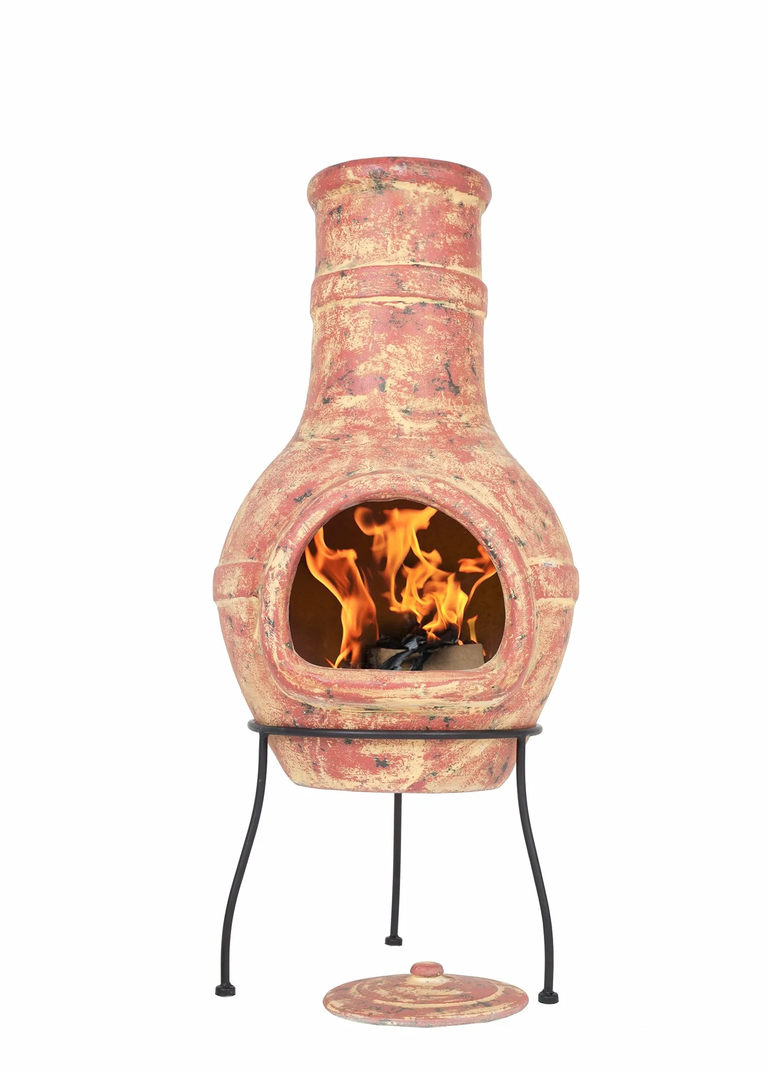 La Hacienda 67067 Chimenea z gliny, duża - efekt miedzi, 94 cm x 40 cm x 40 cm