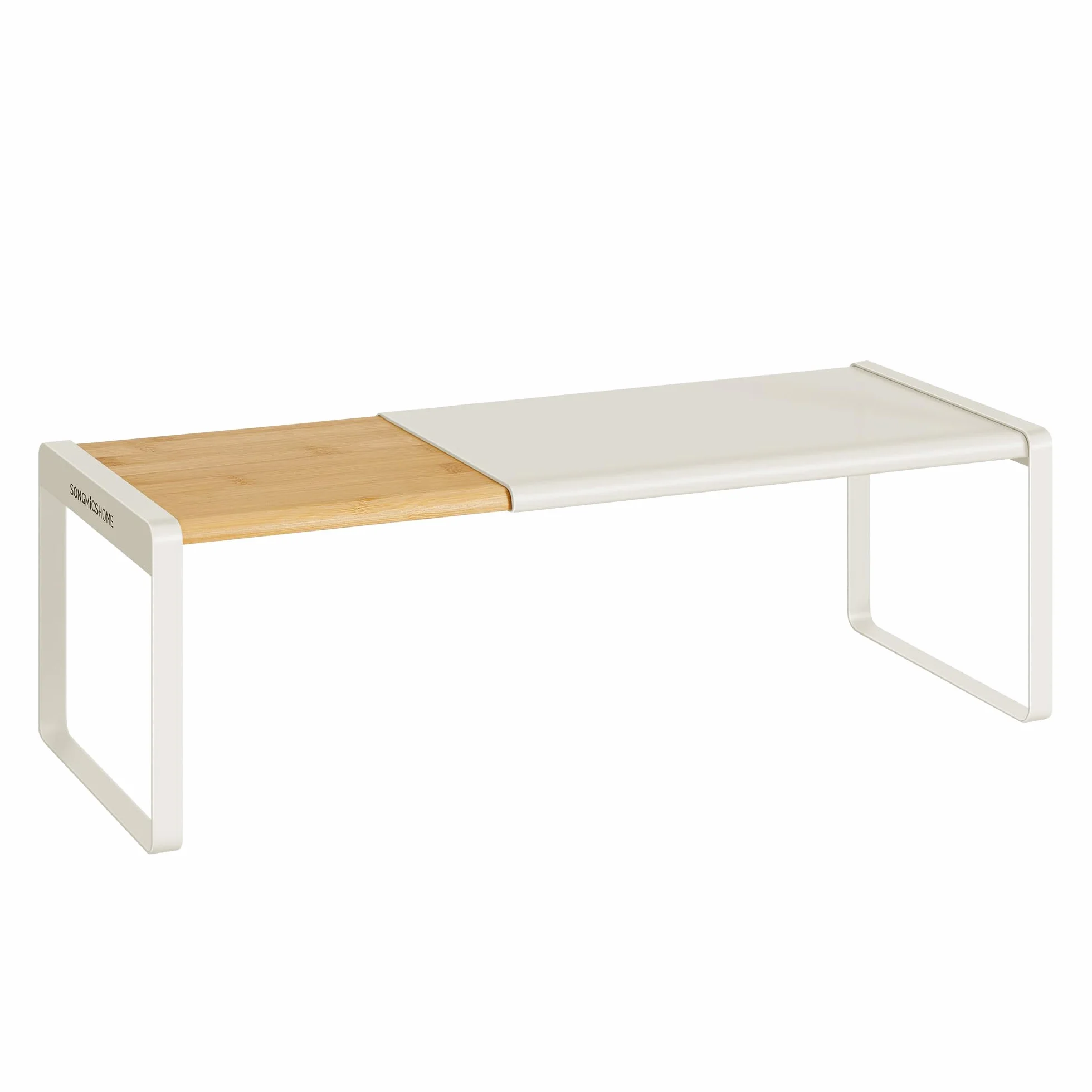 SONGMICS HOME Stojak na przyprawy rozsuwany organizer kuchenny KCS052W01 naturalny beż kremowa biel