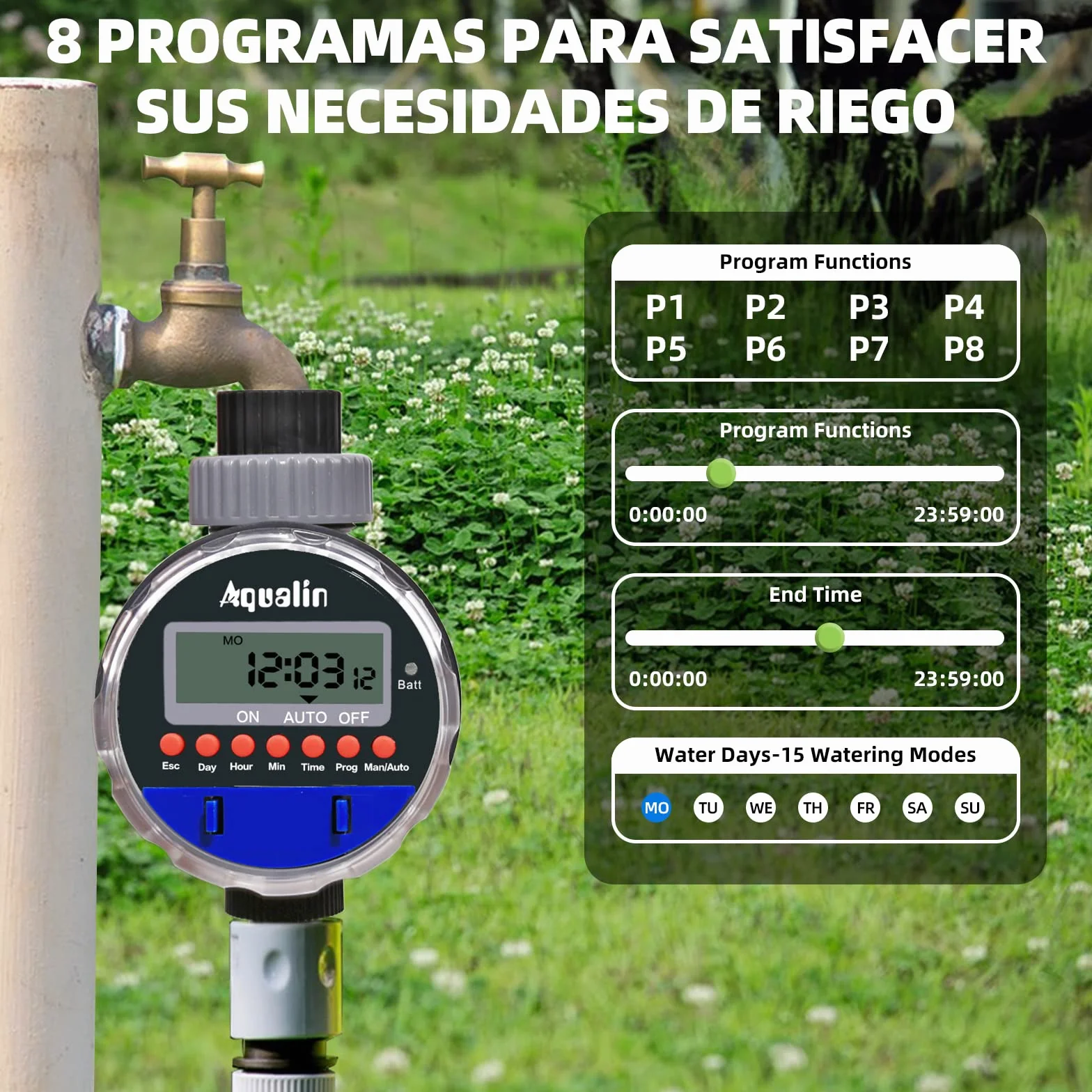 Timer węża Timer nawadniania Ogród Kontroler systemu nawadniania Komputer do nawadniania Wodoodporny, niebieski