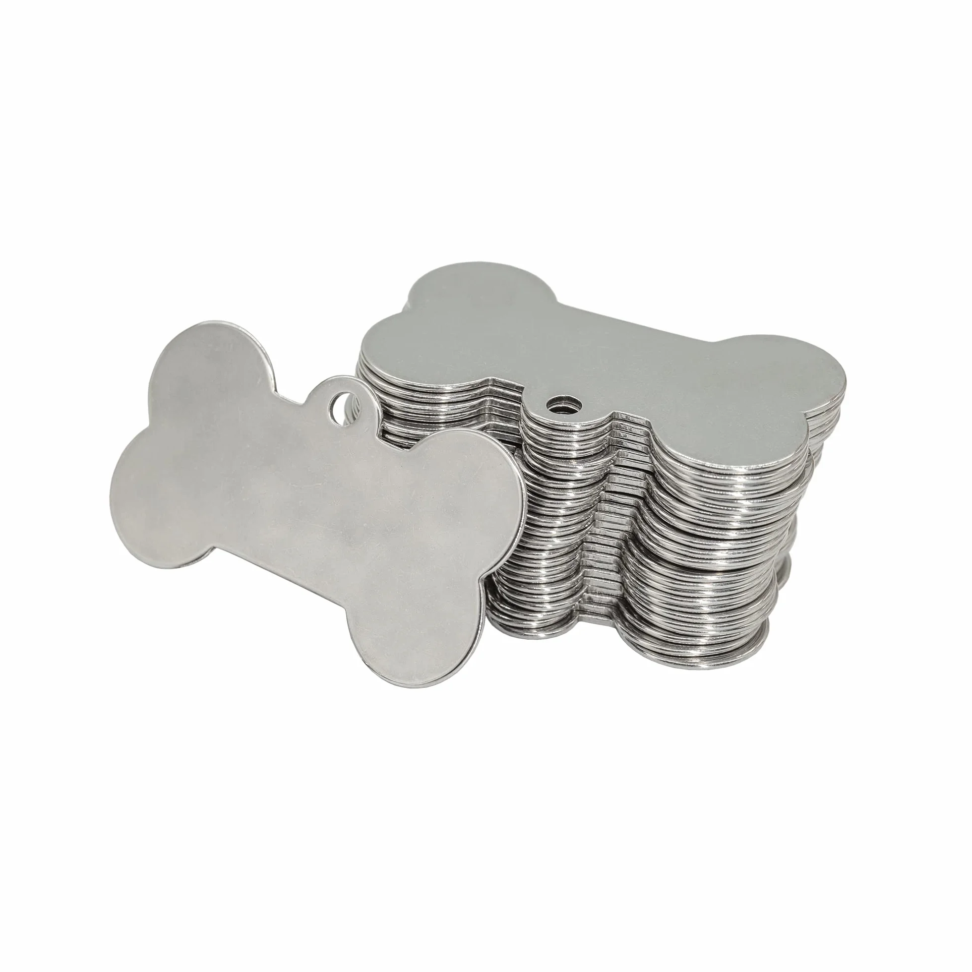 Puste zawieszki dla psów w kształcie kości 304 ze stali nierdzewnej do stemplowania puste grawerowanie 50 * 28 mm 25 sztuk