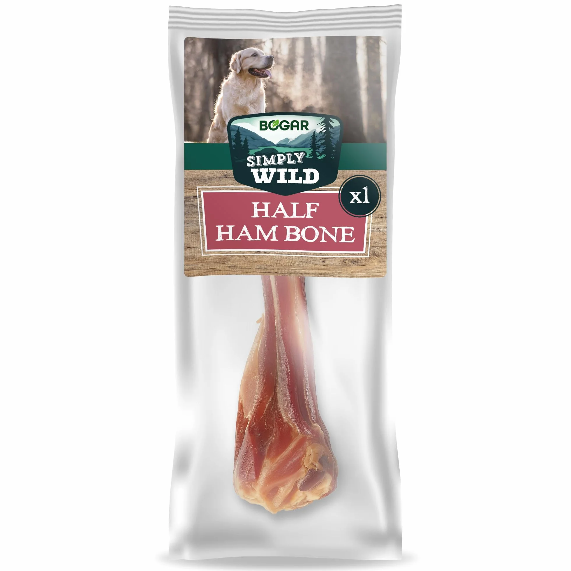 Bogar Simply Wild Przekąski dla psów Suszona wieprzowina Kości do żucia x3