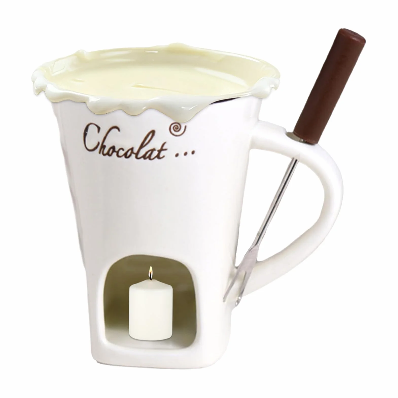 Kubek do fondue | Odporny na wysokie temperatury, przenośny, nieprzywierający, z widelcem, zestaw kubków do fondue, do zanurzania masła, deseru, napoju, kolacji, ślubu, urodzin, święta, święta