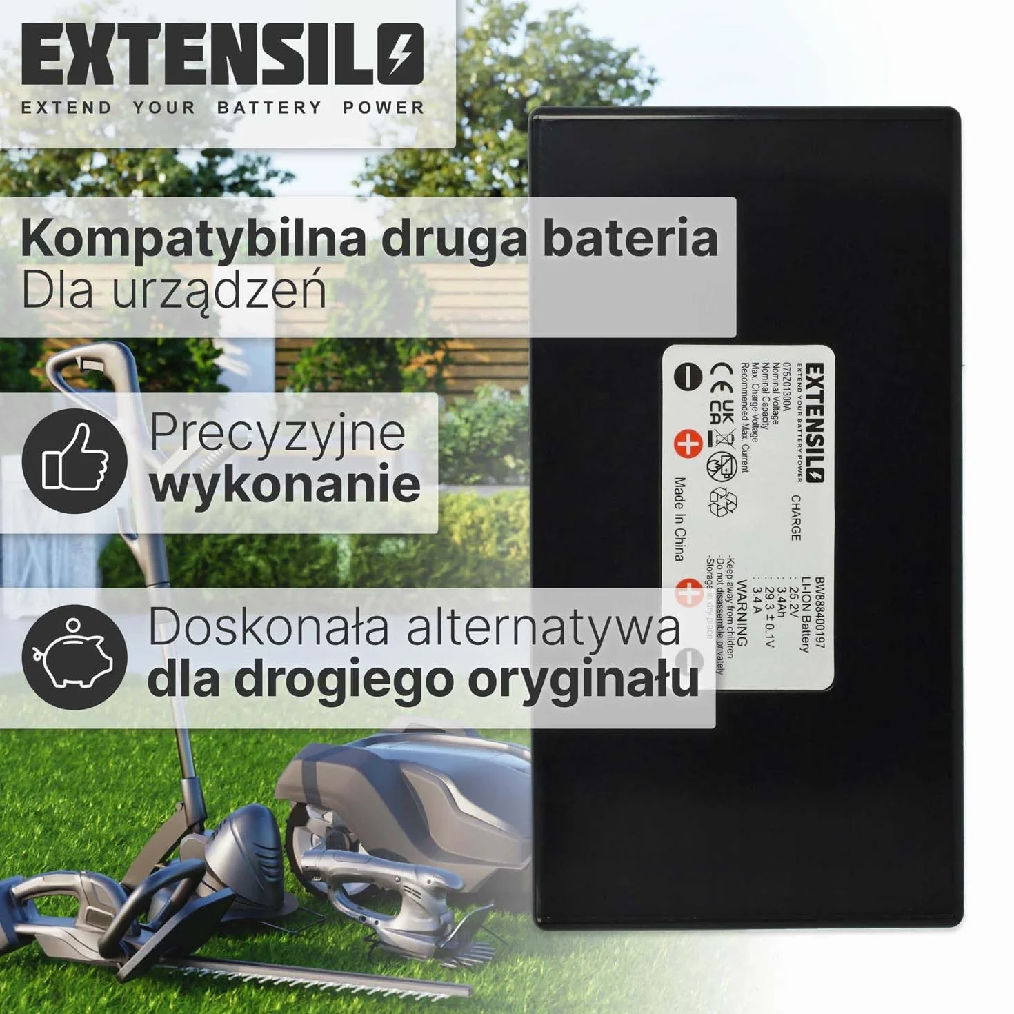 Akumulator kompatybilny z kosiarką Stiga Autoclip 230, 230S, M3, M5, M7 (3400 mAh, 25,2 V, litowo-jonowa)