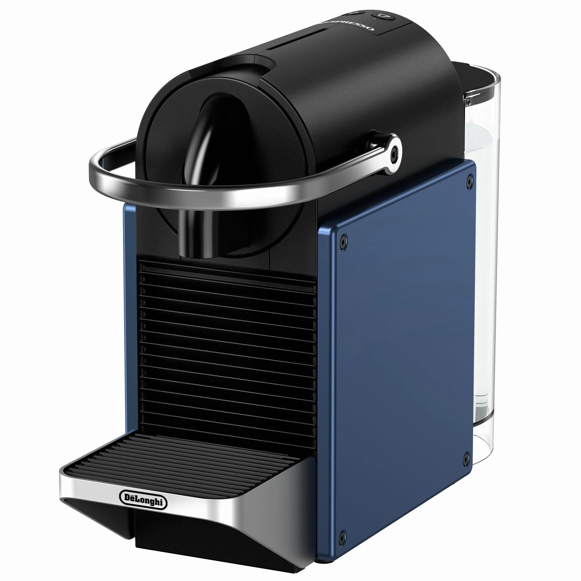 NESPRESSO De'Longhi Pixie EN127.BL ekspres do kawy na kapsułki, dwa przyciski bezpośredniego wyboru, tryb ECO, kompaktowa konstrukcja, system ciśnienia 19 bar, 1260 W, niebieski/czarny