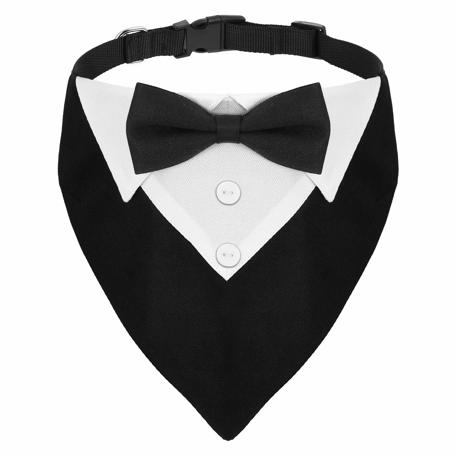 Formalna bandana smokingowa dla psa, bandana dla psa, tuxedo, bawełniana, formalna obroża dla psa, na wesele, imprezę, regulowana, krawat, dla zwierząt domowych, muszka, L