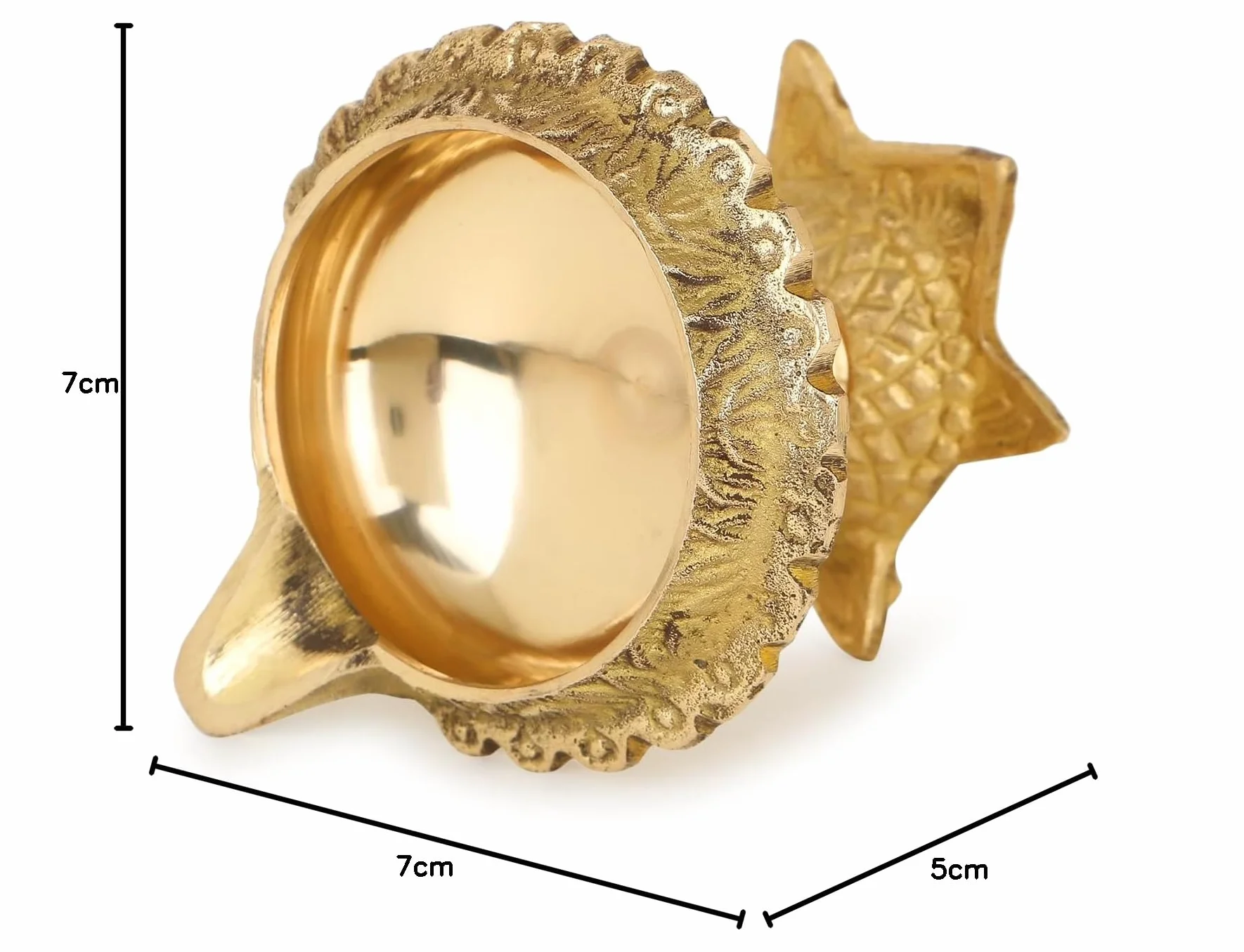 Zap Impex Mosiężna lampa naftowa Kuber żółw, złota, 5 cm x 7 cm, 65 g