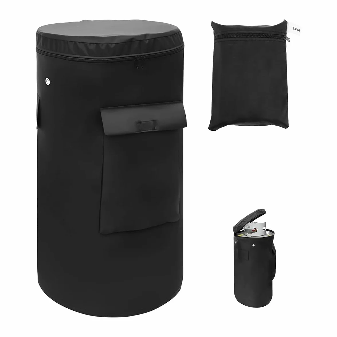 pokrowiec na butle gazowe 5 kg, 600D Oxford pokrowiec ochronny na butle gazowe, wodoodporny, wiatroszczelny, odporny na promieniowanie UV (25 x 52 cm)