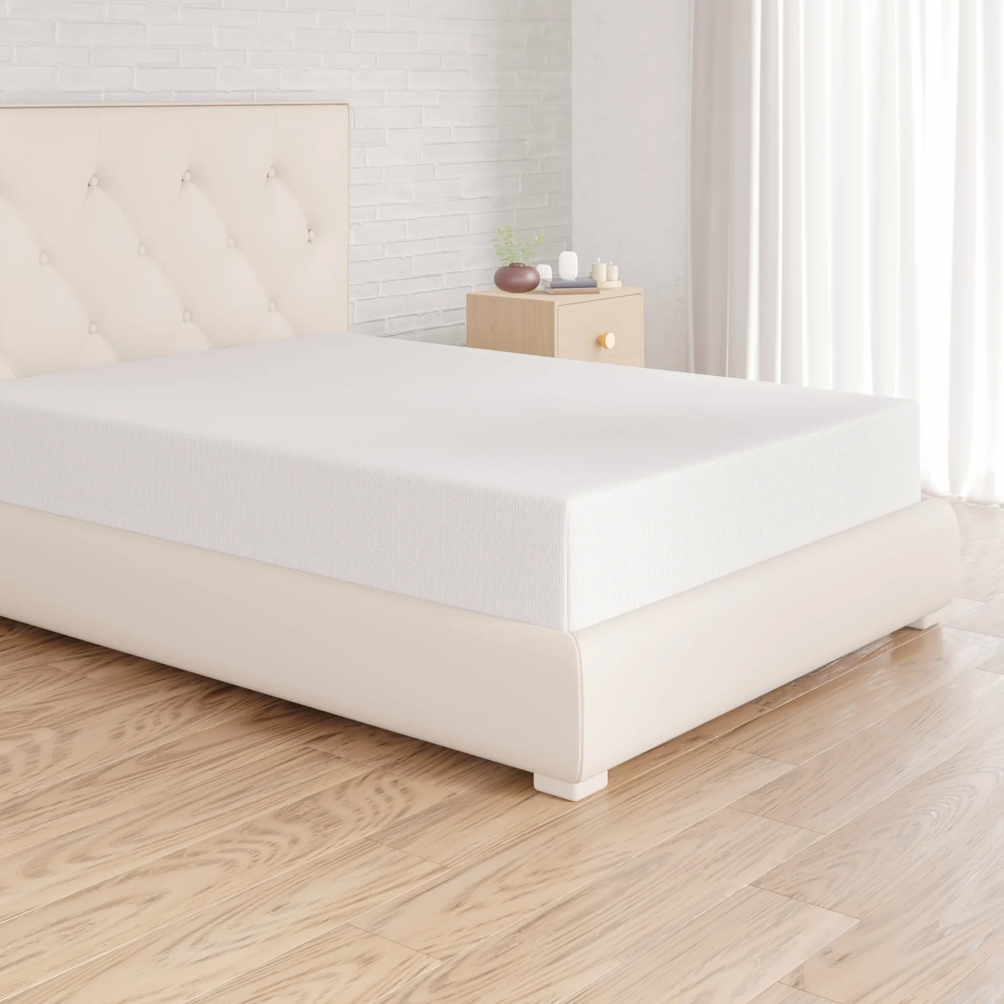 Amazon Basics - Prześcieradło z gumką, dżersej, białe – 90 x 200 cm