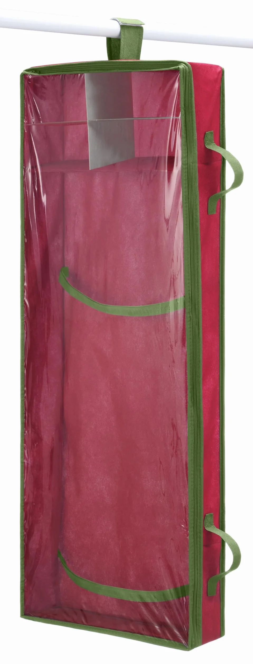 Whitmor Organizer do pakowania prezentów, bawełna powlekana akrylem, czerwony, 100 cm x 38 cm x 12 cm