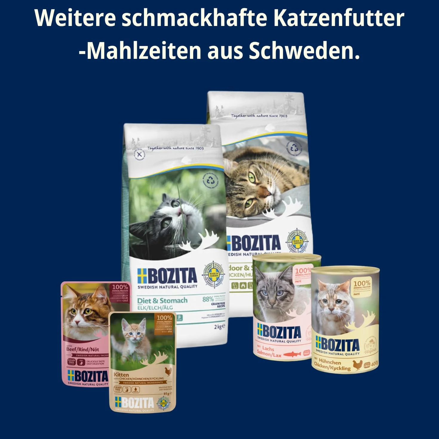 BOZITA Mousse Farm Mix 12 x 85 g mokra karma dla smakoszy z kurczakiem, wołowiną i indykiem z postbiotykami