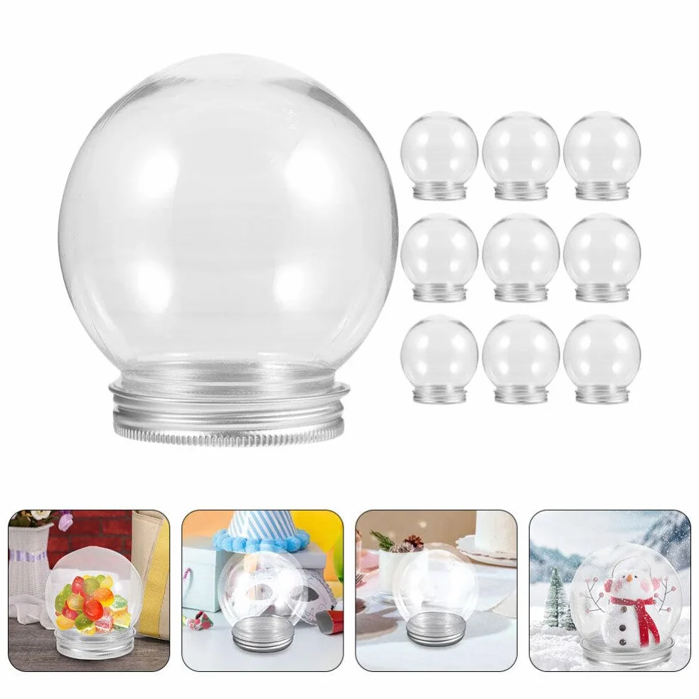Zerodeko 20 Sztuk DIY Kule Śnieżne 150Ml Przezroczysta Plastikowa Kula Wodna Nadająca Się Do Napełniania Kula Śnieżna Z Odkręcaną Nakrętką Na Świąteczne Dekoracje Do Domu DIY Rzemiosło