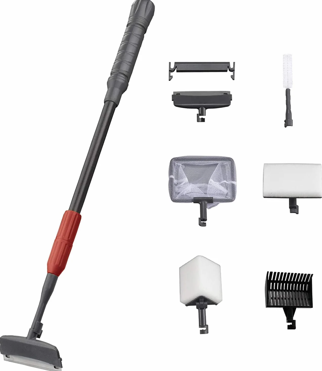 Boxtech Czyścik do akwarium 6 w 1 regulowany zestaw narzędzi z długą rączką