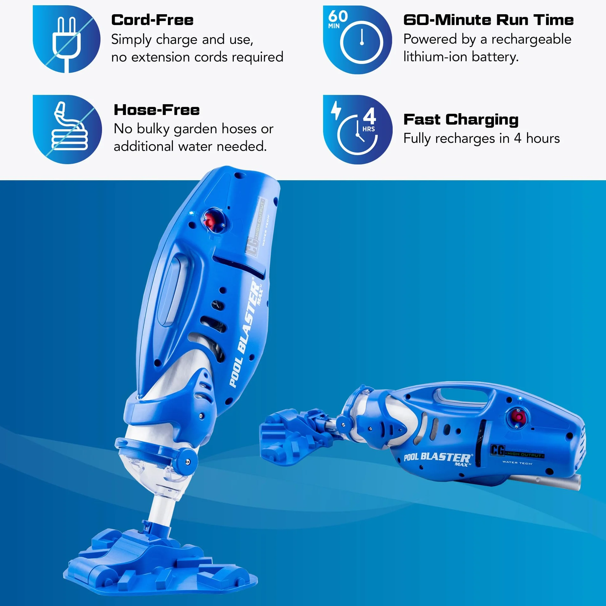 Water Tech POOL BLASTER Max Li CG odkurzacz basenowy o większej mocy ssania z silnikiem P30 do basenu i spa