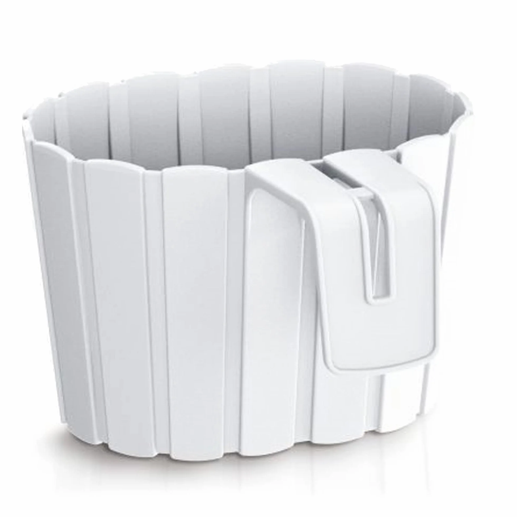 Prosperplast Donica na kwiaty z tworzywa sztucznego BOARDEE Basic biała, 2,2 l – 19 x 21 x 13 cm