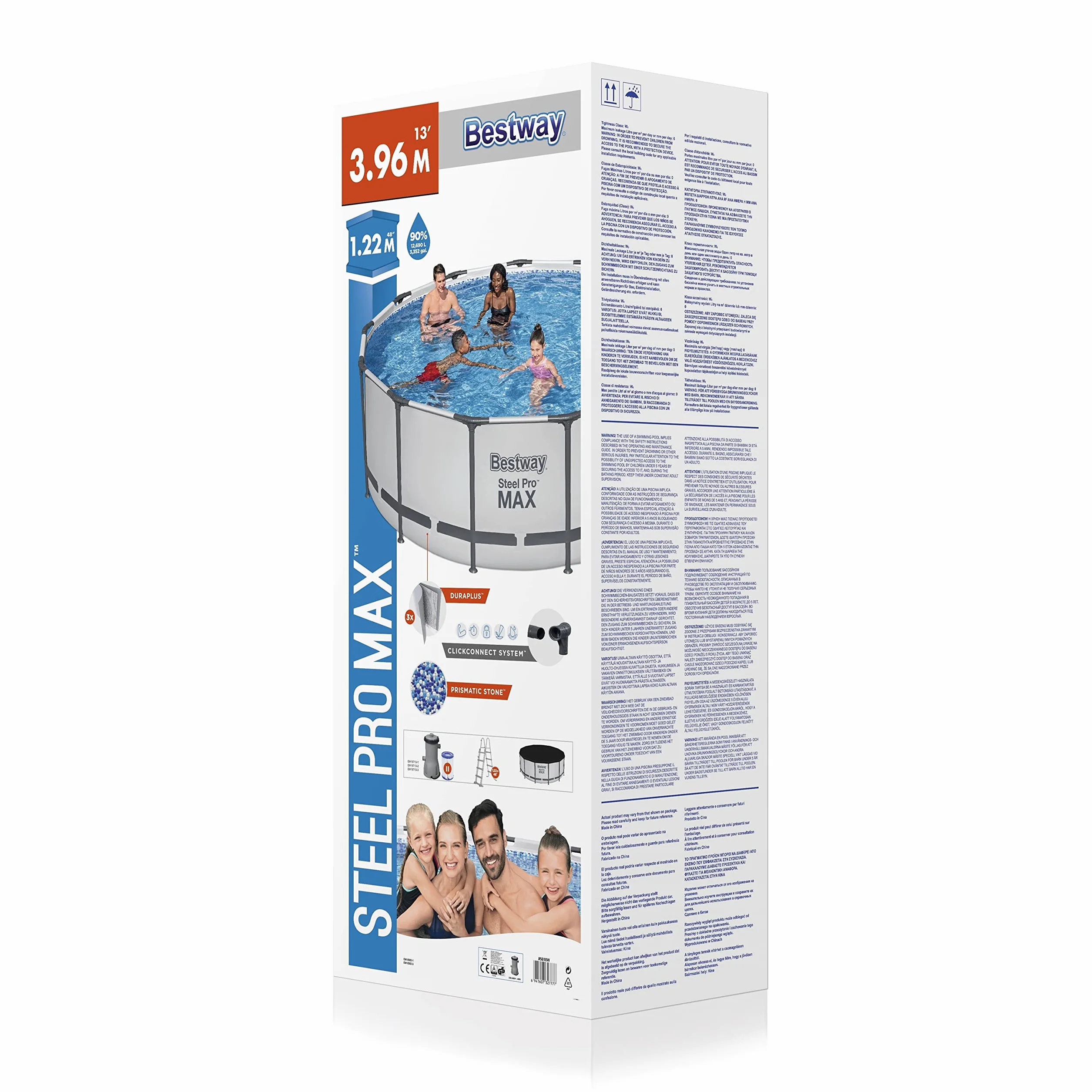 Bestway 5618W-5 Zestaw basenów zewnętrznych Steel Pro MAX okrągły 396 x 122 cm