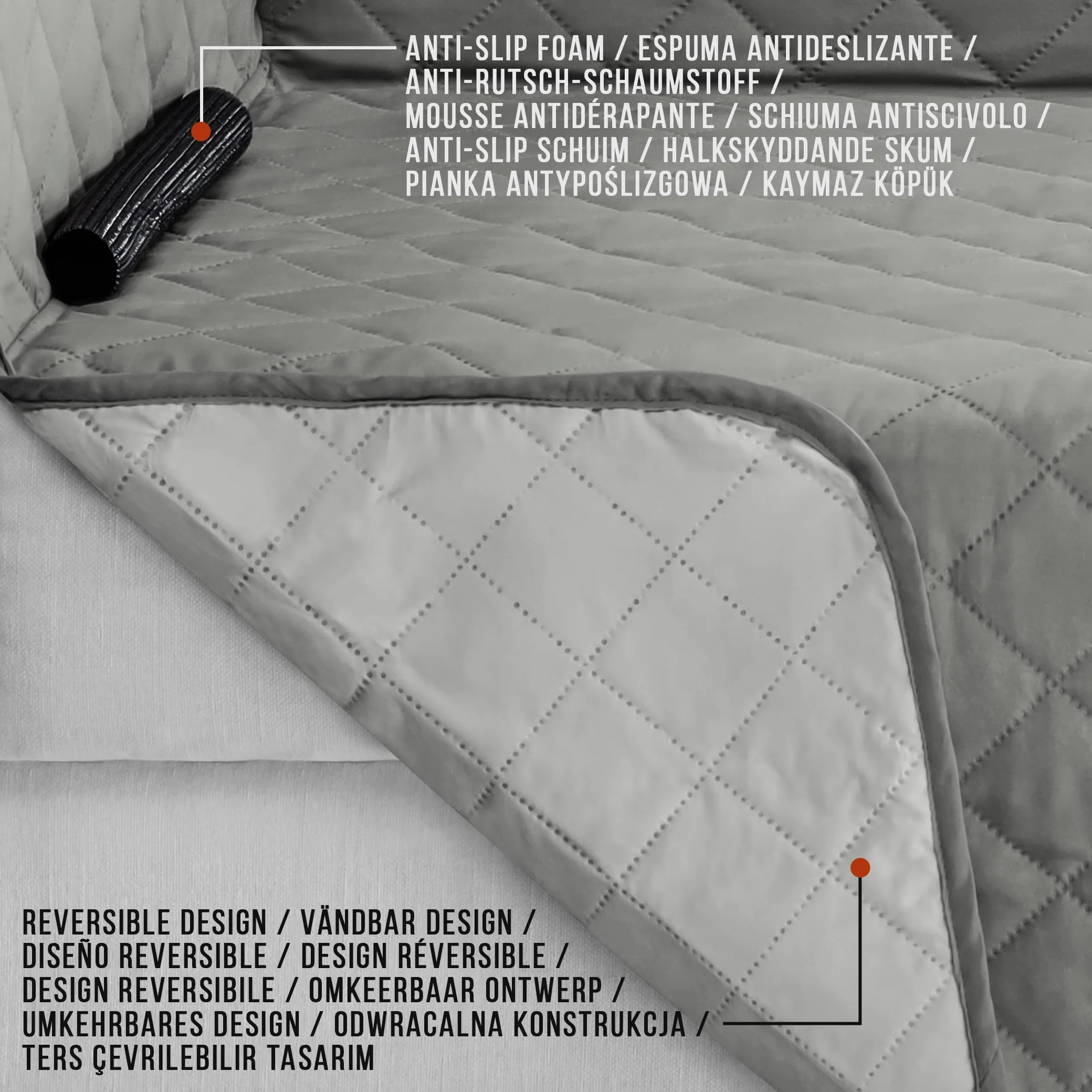 Wodoodporny pokrowiec na sofę Utopia Bedding z regulowanymi elastycznymi paskami - antypoślizgowa ochrona mebli dla zwierząt domowych (Szary, 3 osobowa)