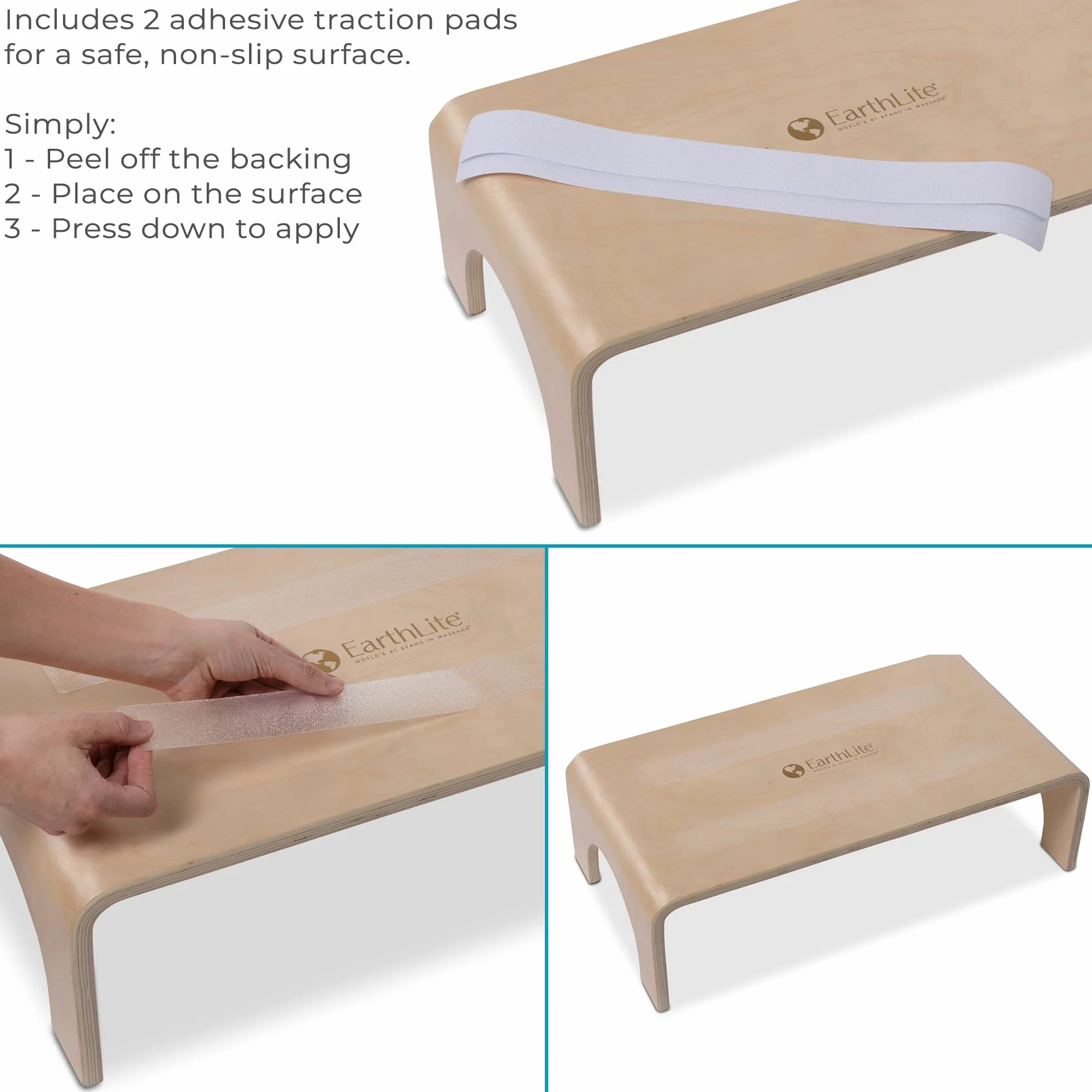 EARTHLITE Drewniany stołek Big Step – stopień/taboret z uszlachetnionego, zrównoważonego rozwoju drewna klonowego, wysoka jakość i stabilność (18 cm)