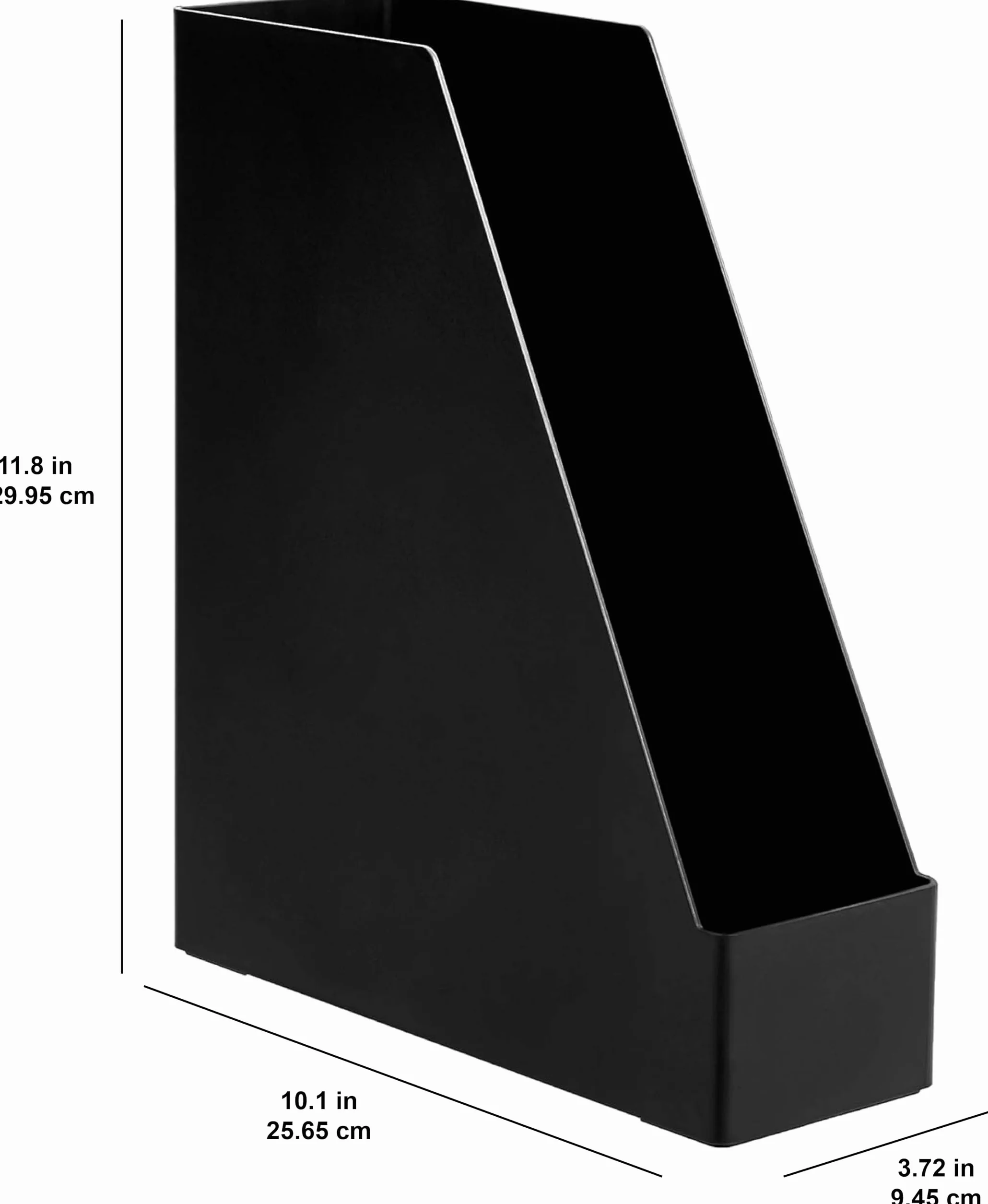 Amazon Basics Organizer na biurko, plastikowy, stojak na czasopisma, czarny, zestaw 2 sztuk