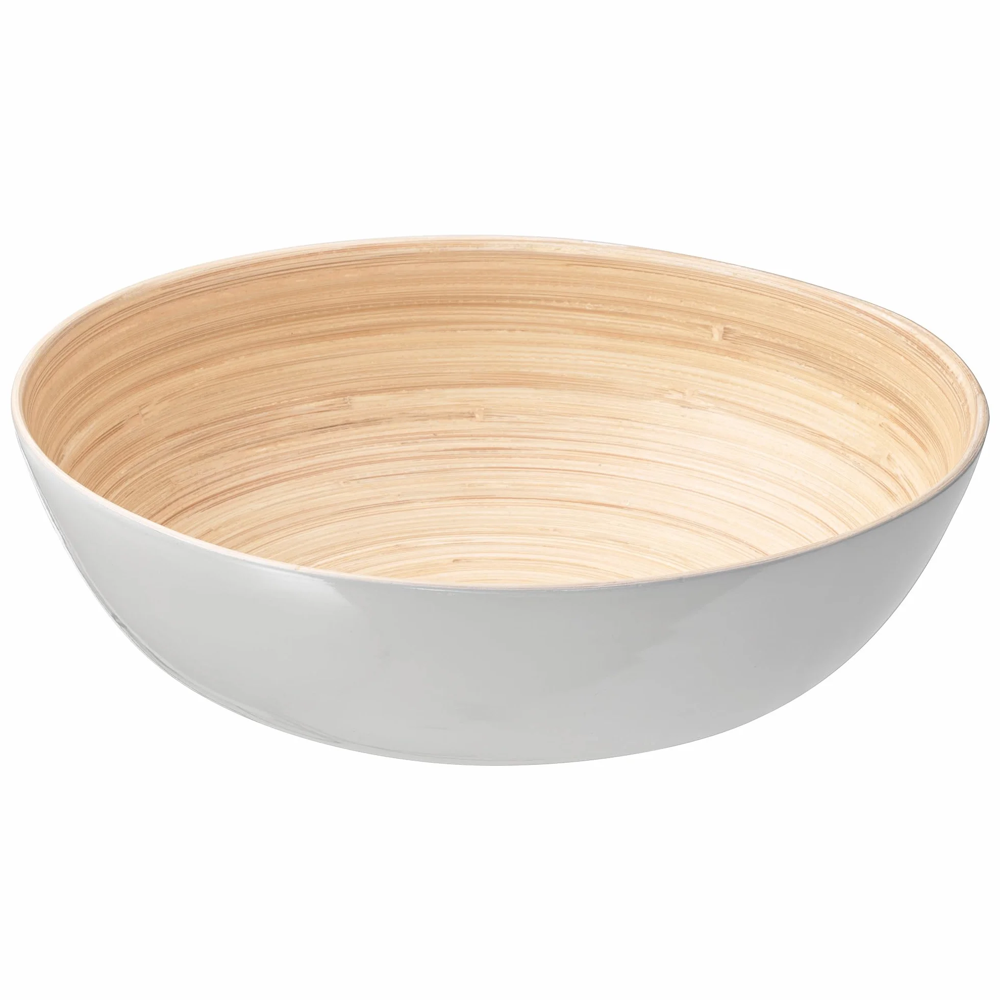 IKEA RUNDLIG miska do serwowania, 30 cm, bambusowa/biała