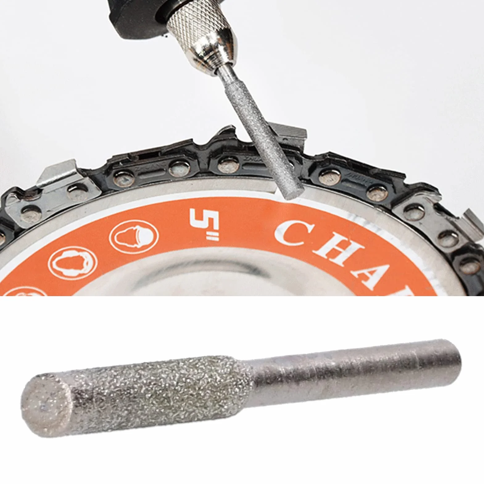 Zestaw 20 sztuk diamentowych ostrzarek do łańcuchów piłowych, narzędzie do ostrzenia łańcucha, kamień szlifierski do ostrzenia i szlifowania (4 mm)