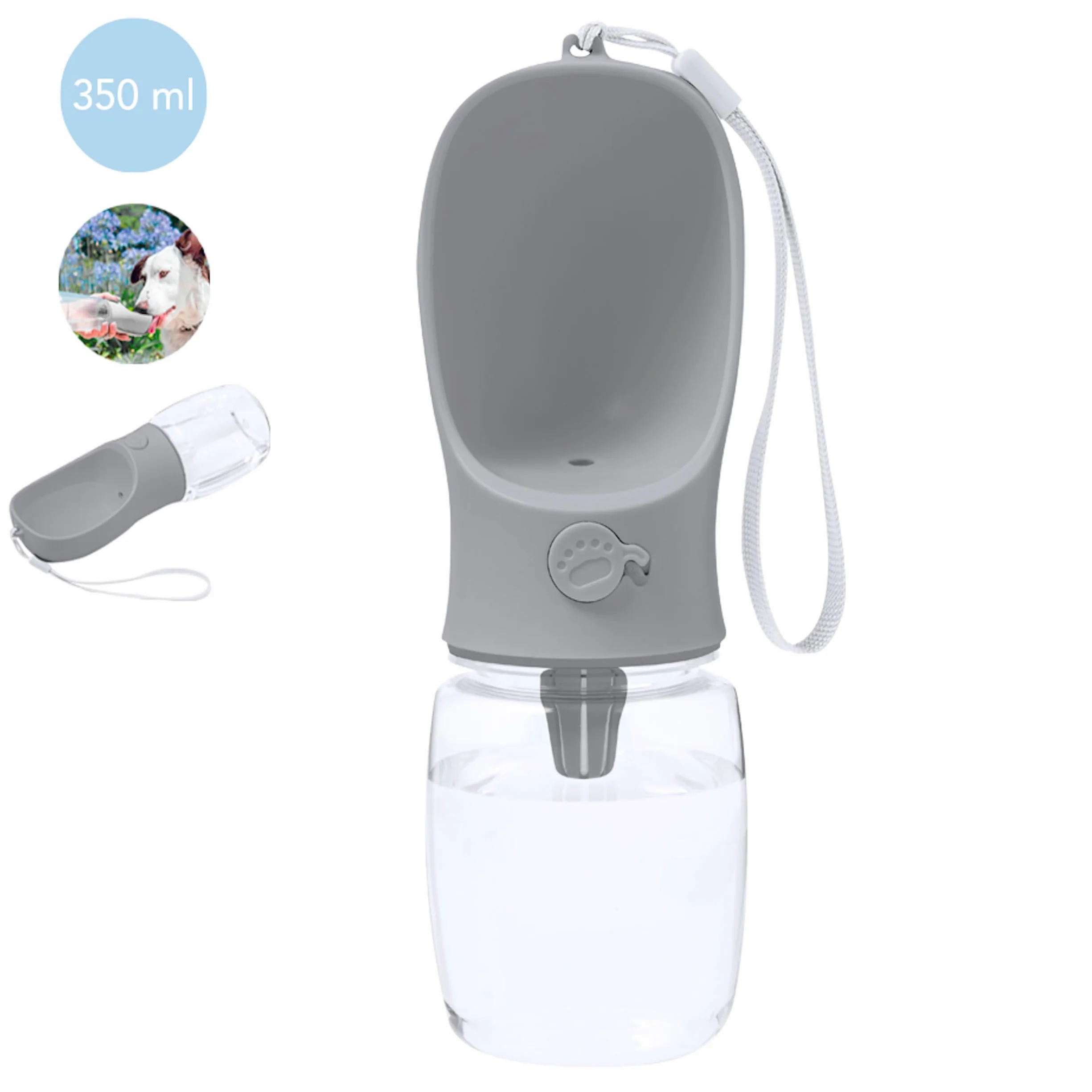 Butelka na napoje dla psa, podróż, pociągiem, 350 ml, łatwa dozowanie, dla szczeniaków, psów, miska podróżna, butelka na napoje