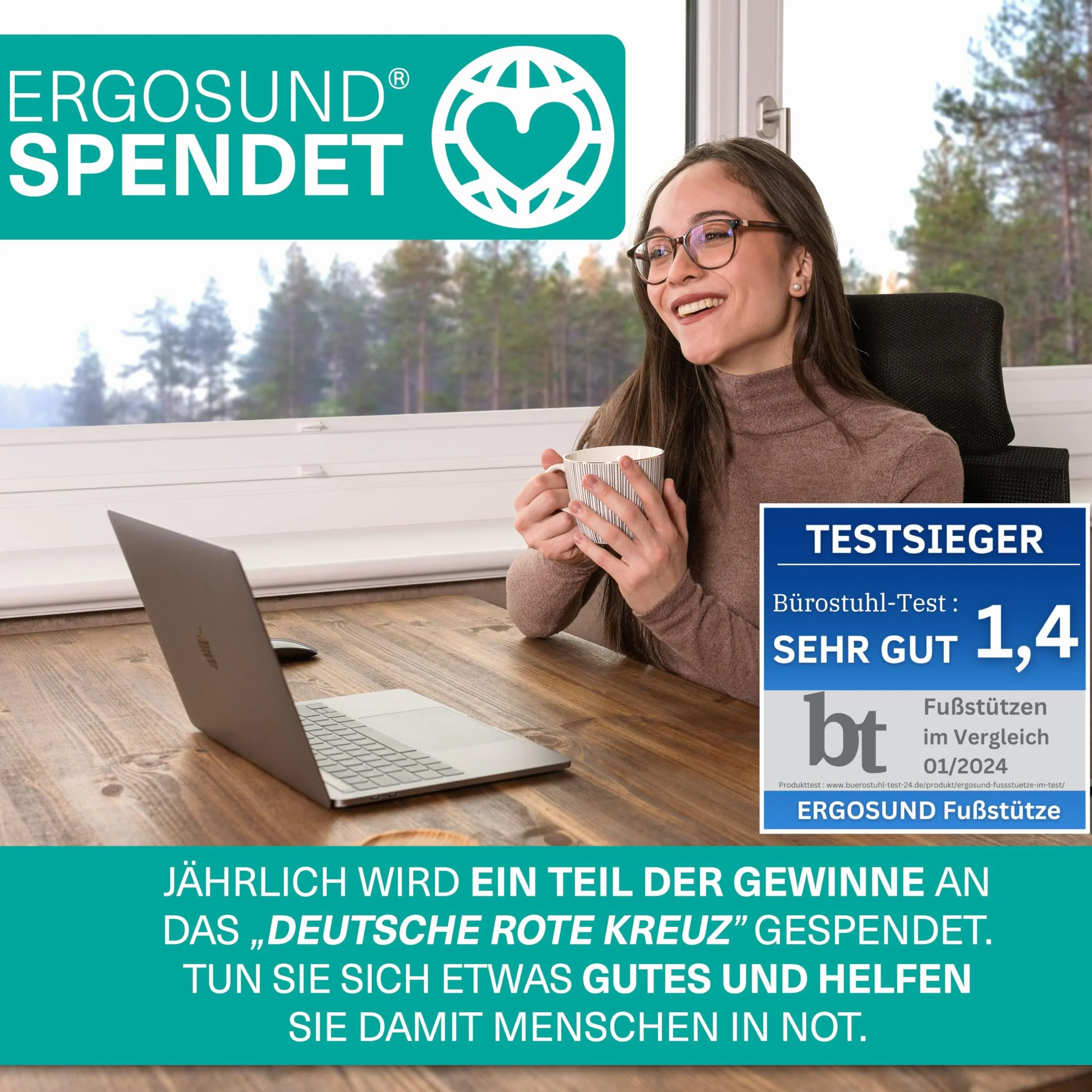 ERGOSUND® Fußstütze Schreibtisch [TESTSIEGER] - Premium Schaumstoffkern - Höhenverstellbare Fußbank [rutschfest] - Ergonomische Fußablage für das Büro & Home Office - Mit Ergotherapeuten entwickelt