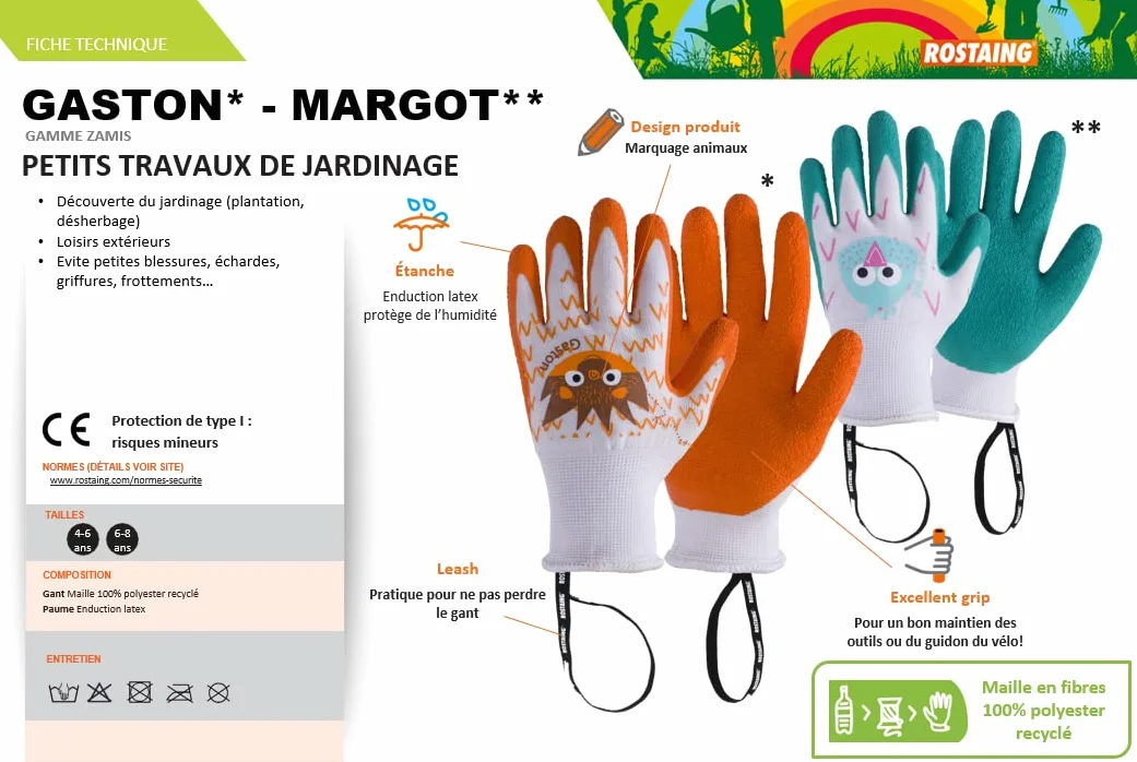 ROSTAING Margot dziecięce rękawice ptak wodoszczelne powierzchnie dłoni + pasek na nadgarstek zielony 23,5 x 11,5 x 1,5 cm