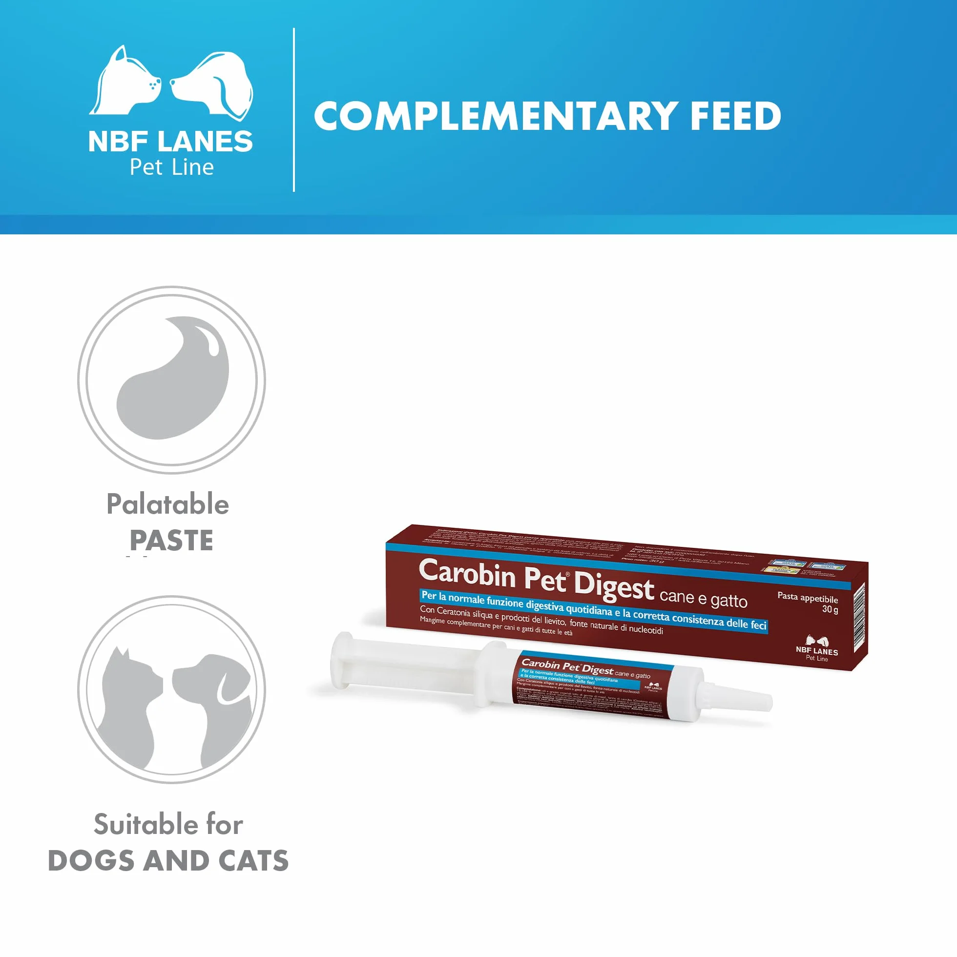 NBF Lanes Carobin Pet cane e gatto pasta 30ml
