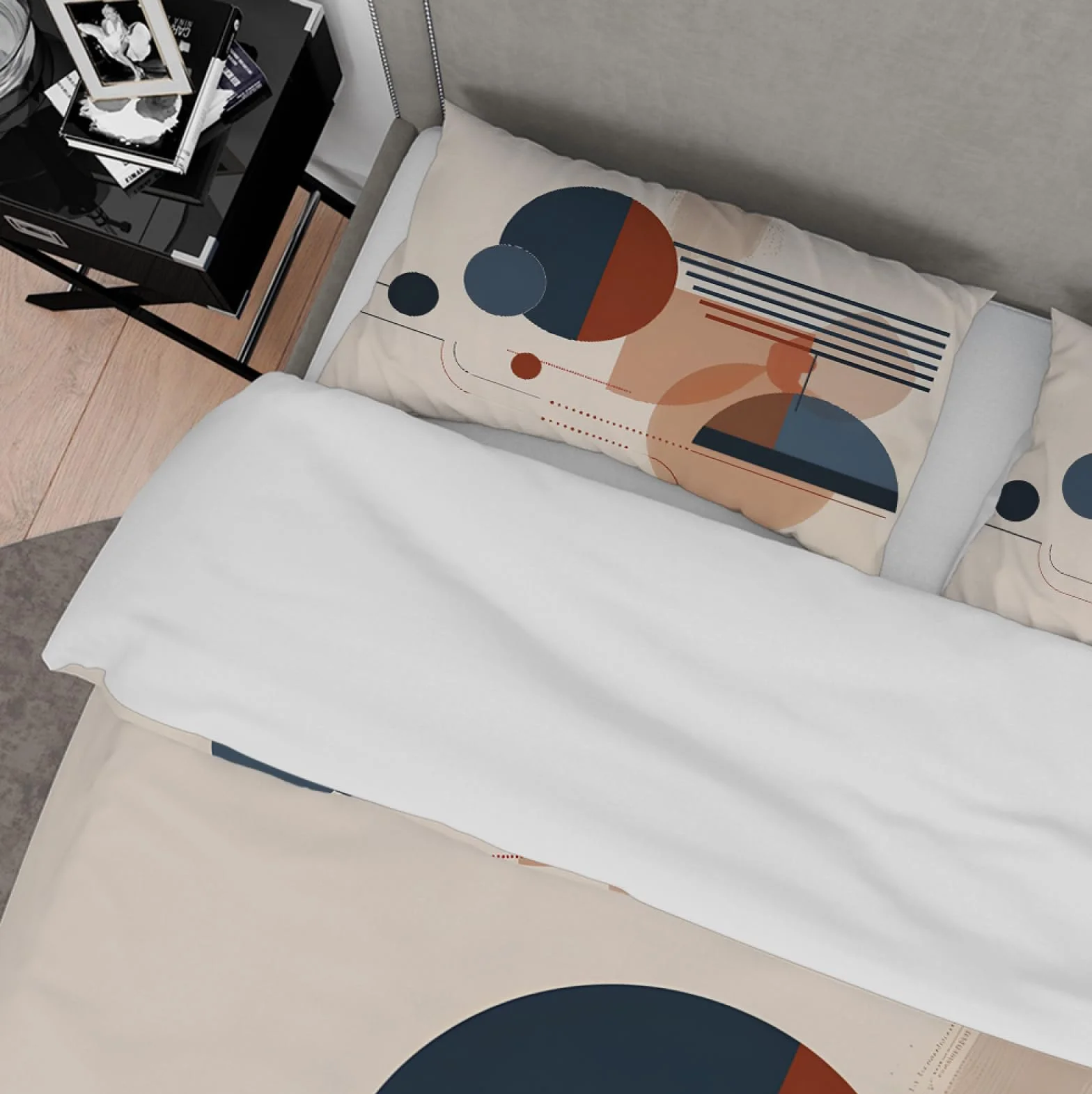 Nowoczesny styl skandynawski oddychające poszwy na kołdry w połowie wieku koło geometryczne miękkie kolorowe bloki prane zestawy pościeli z mikrofibry 180x220cm