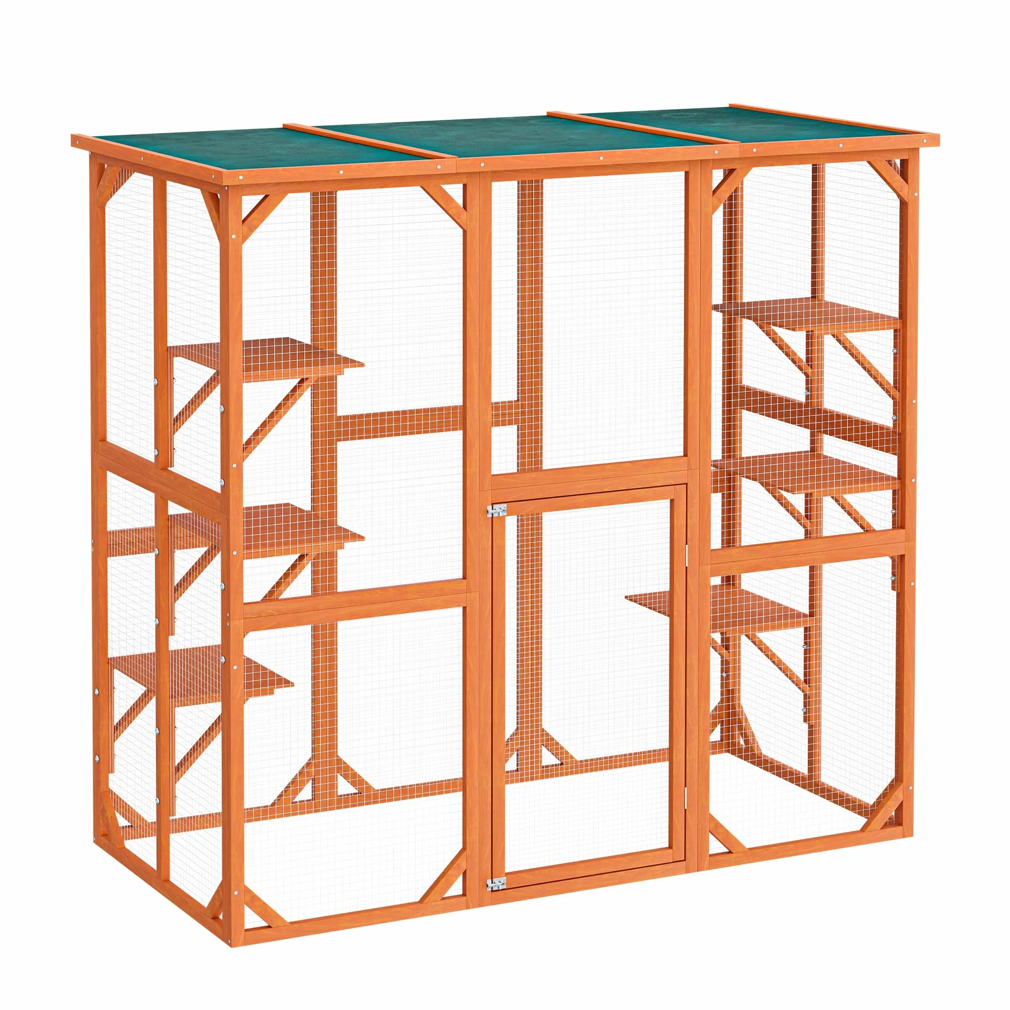 Wiltec Woliera dla kota 68 x 82 x 166,5 cm, wybieg z siatką ochronną, 6 poziomów