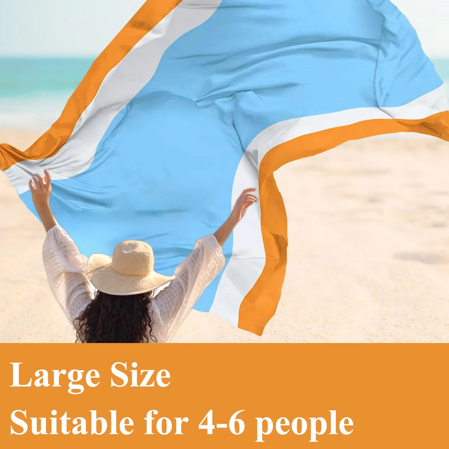 Koc piknikowy 200 x 210 cm, wodoszczelny, z 4 śledziami, na plażę, kemping, piknik i podróże na świeżym powietrzu