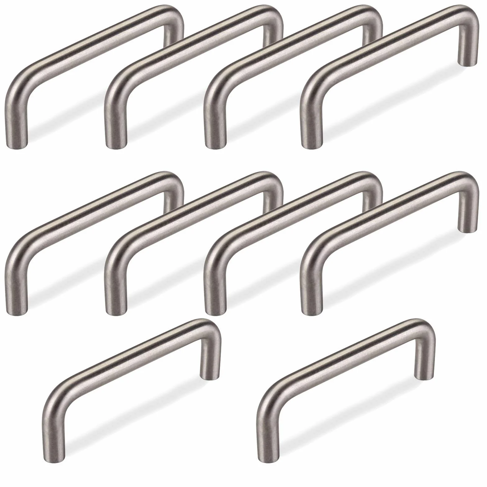 10 x SO-TECH® uchwyty pałąkowe BG03e prawdziwa stal szlachetna masywna Ø 10 mm/BA 96 mm/uchwyty do szuflady uchwyty kuchenne