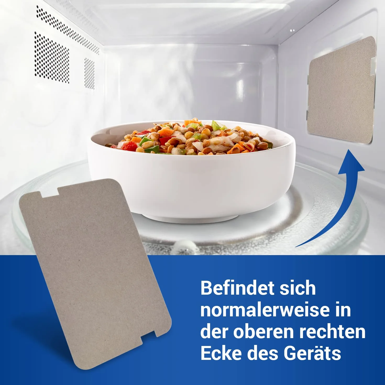 VIOKS Migająca tarcza do kuchenki mikrofalowej 129 x 72 mm, zamiennik do płyty z miką Sharp PCOVPA309WRE0 - osłona przewodu z miką mikrofalową, uniwersalna, możliwość przycięcia