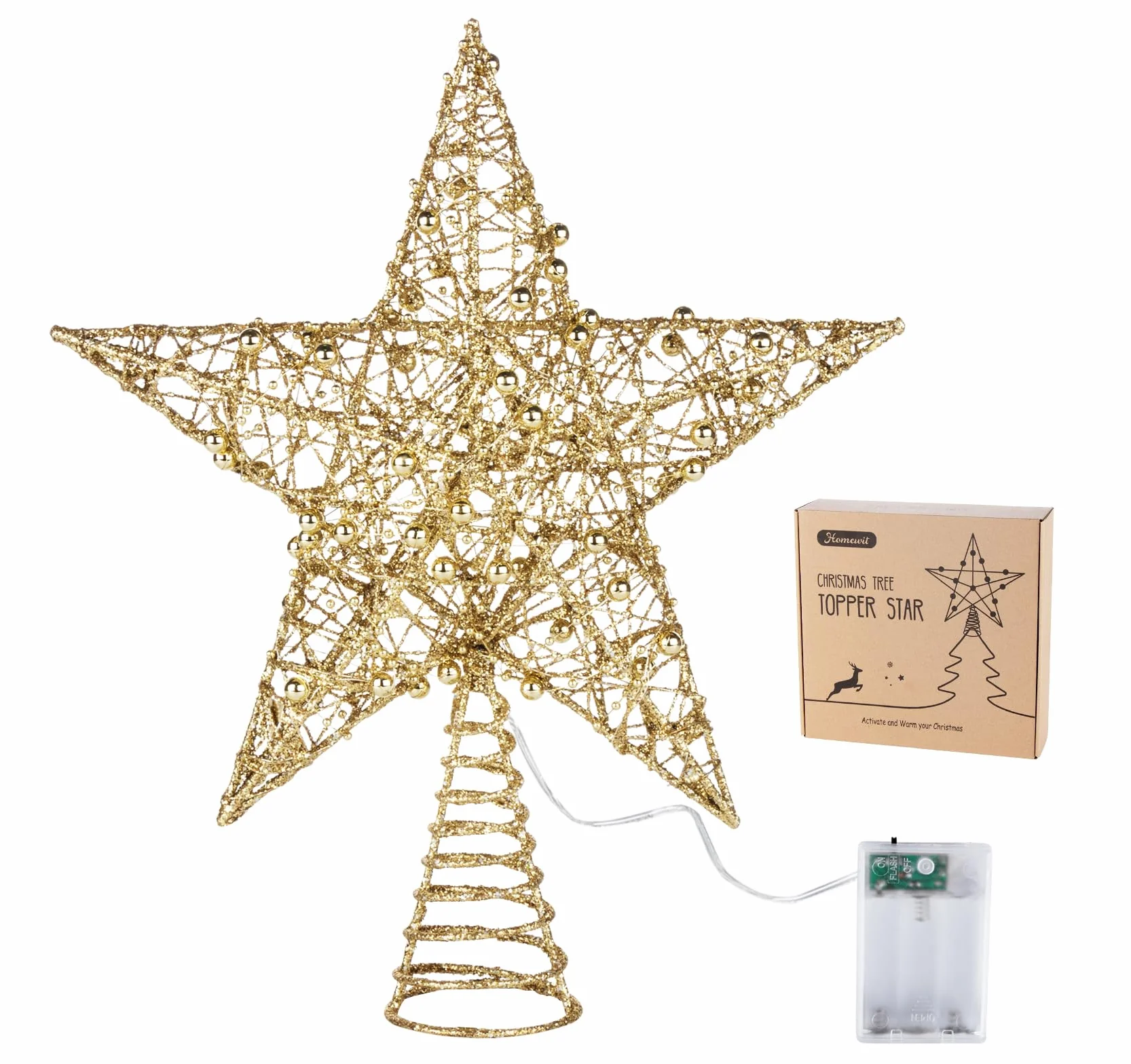 Christmas Tree Topper Star, 30 cm, złota dekoracja bożonarodzeniowa na choinkę w każdym rozmiarze, na biurko, imprezę, Święto Dziękczynienia, dekoracja wnętrz