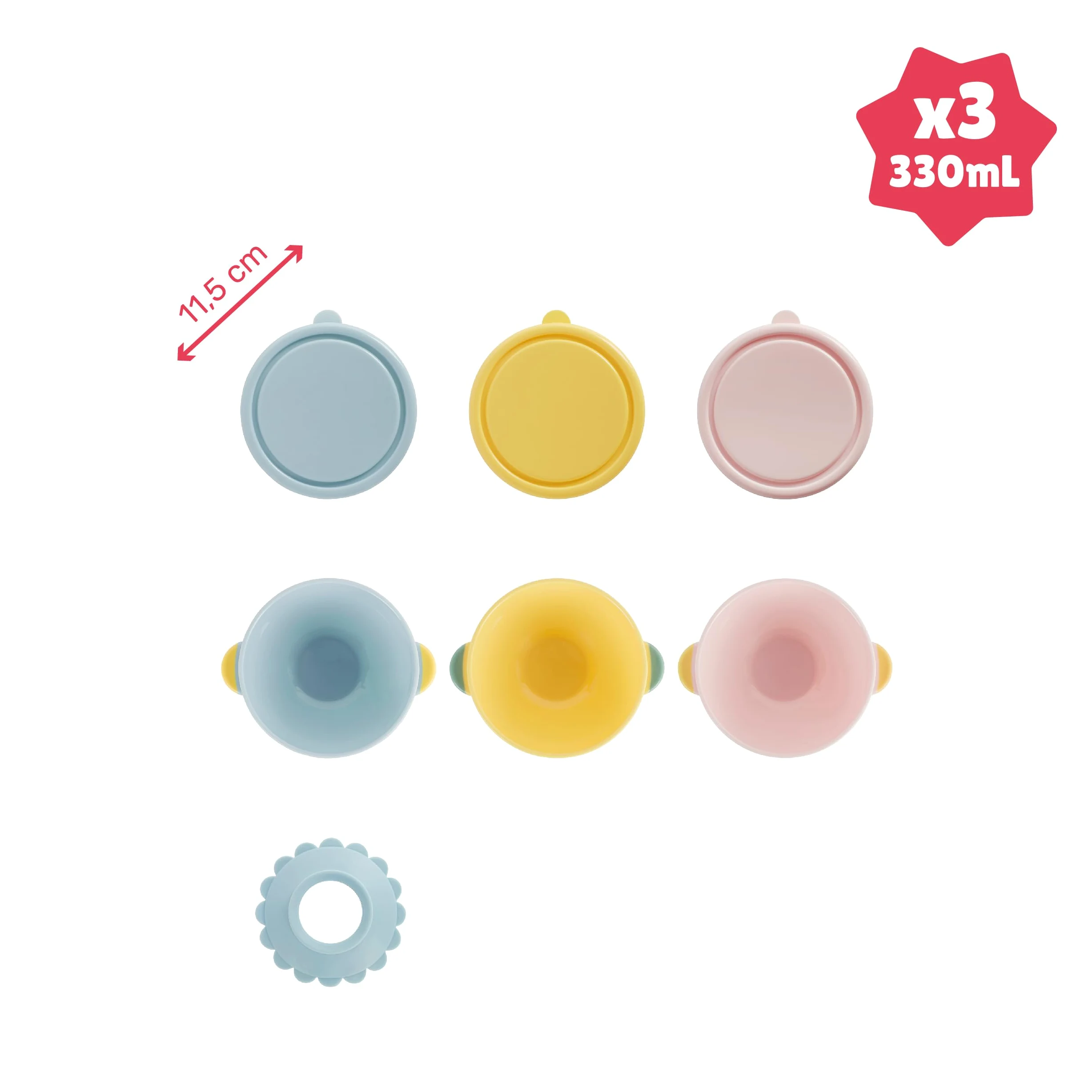 Badabulle Zestaw 3 x Funcolor Bowls