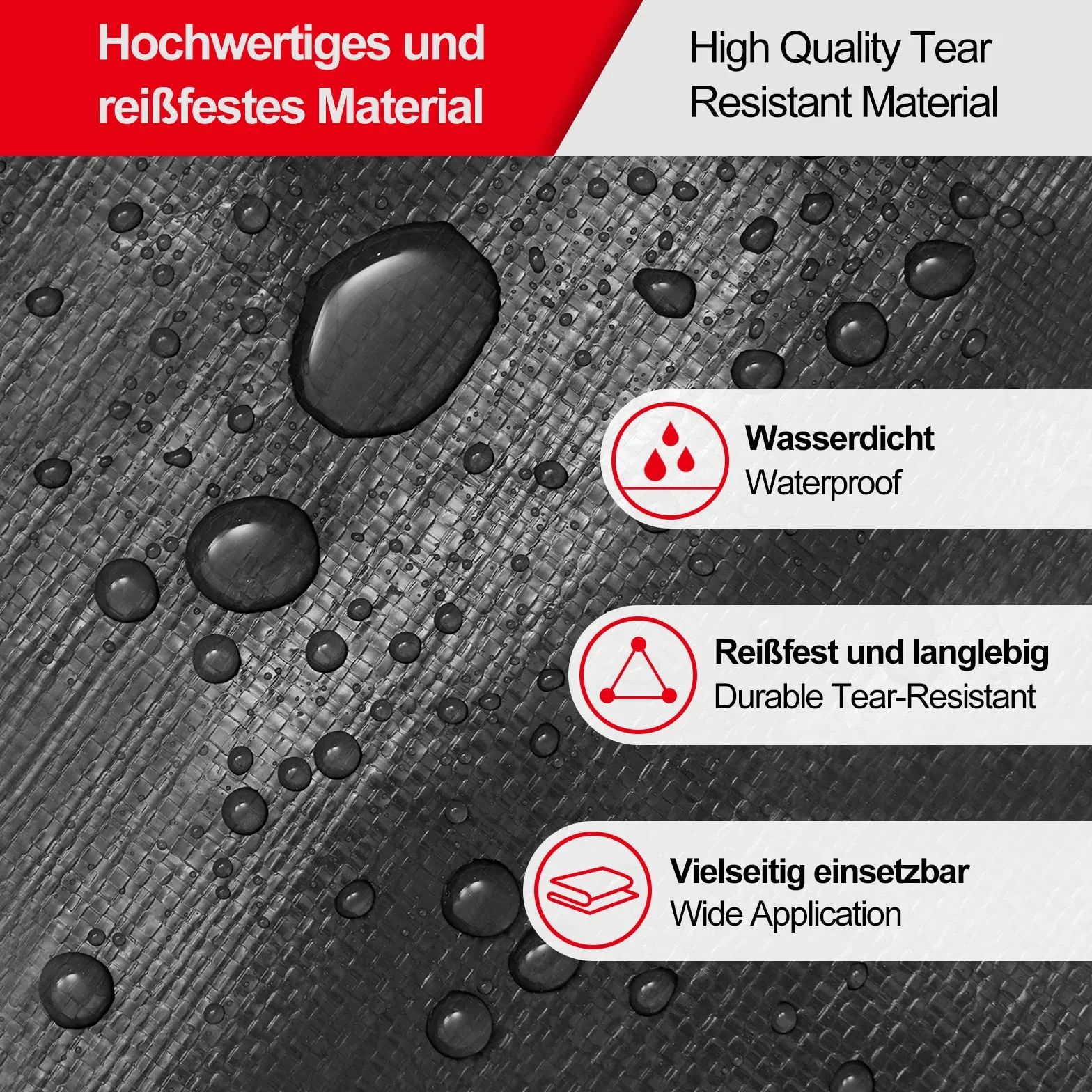 WOLTU Pokrywa basenu okrągłego Ø 360 cm, do basenów 300-320 cm, plandeka basenowa z PE 200 g/m², wodoodporna, z liną i elementem mocującym, ciemnoszara