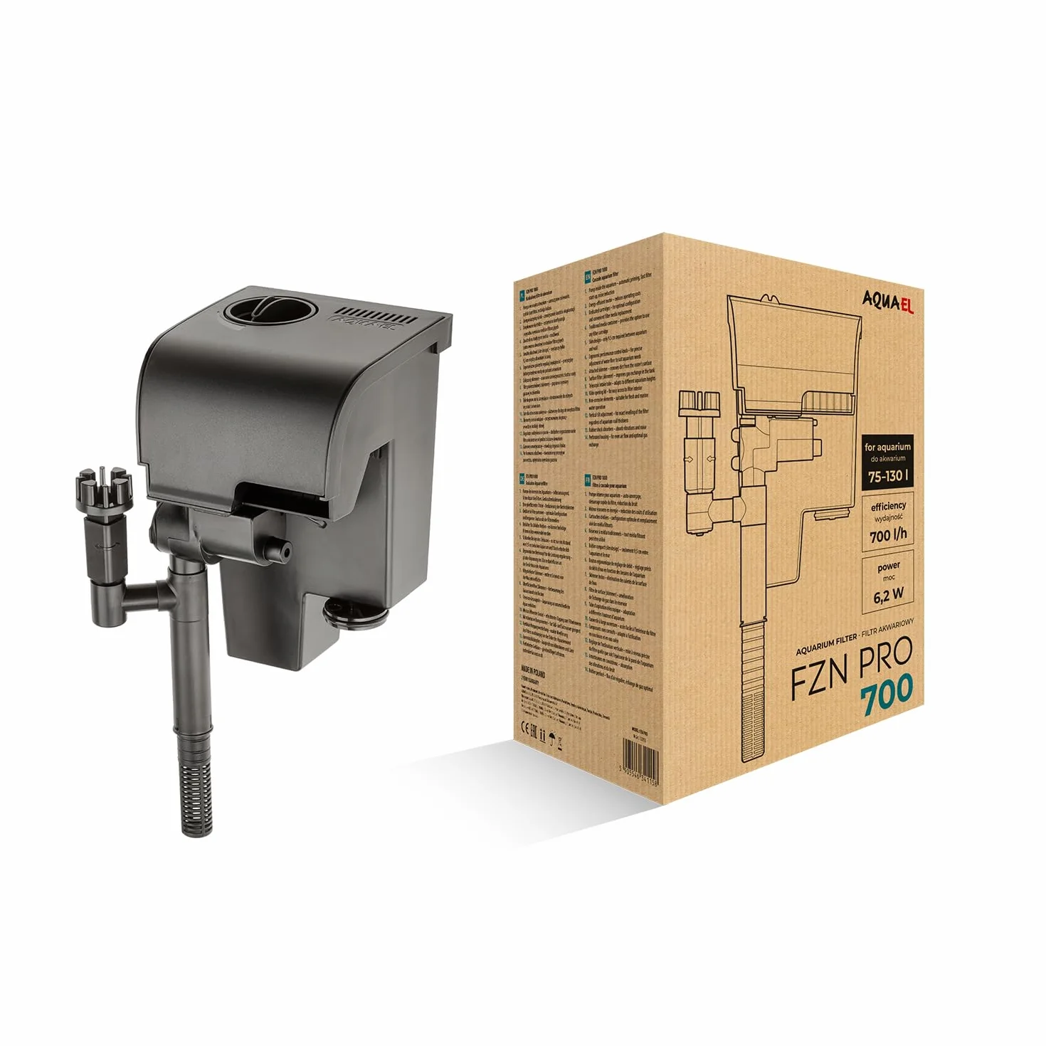 Filtr FZN PRO 700 - Skomponuj do swoich potrzeb | Filtr kaskadowy do akwariów słodkowodnych 75-130 l | 700 l/h | 6,2 W