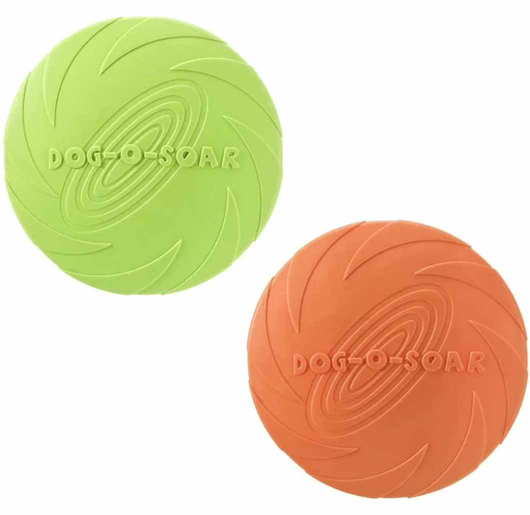 LATRAT Frisbee dla Psów - 2 Sztuki Gumowe, Łatwe do Przenoszenia, Zabawka do Szkolenia i Zabawy na Świeżym Powietrzu, Fetch Toy (Zielony + Pomarańczowy)
