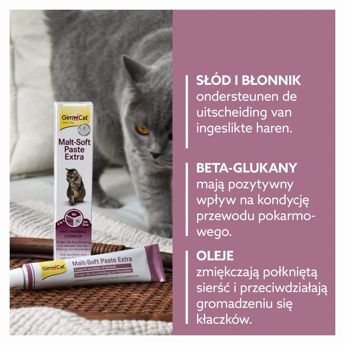 GimCat Pasta Malt-Soft Extra Przekąska dla kotów Anti-Hairball 200 g