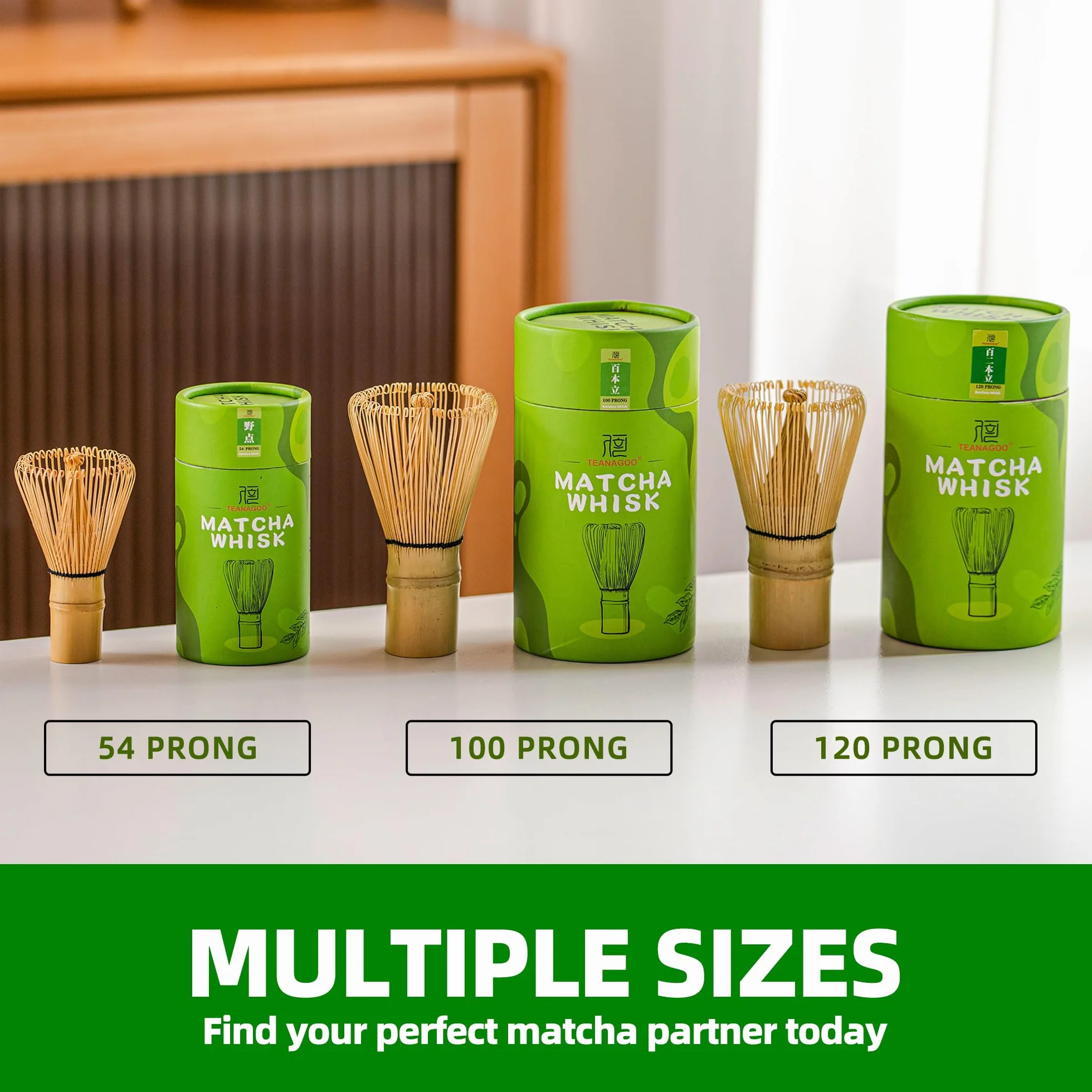 TEANAGOO Trzepaczka do matcha z 100 ząbkami, bambusowa trzepaczka do herbaty matcha, ręcznie wykonana organiczna tradycyjna japońska chasen, mieszadło matcha szczotka do autentycznego przygotowywania