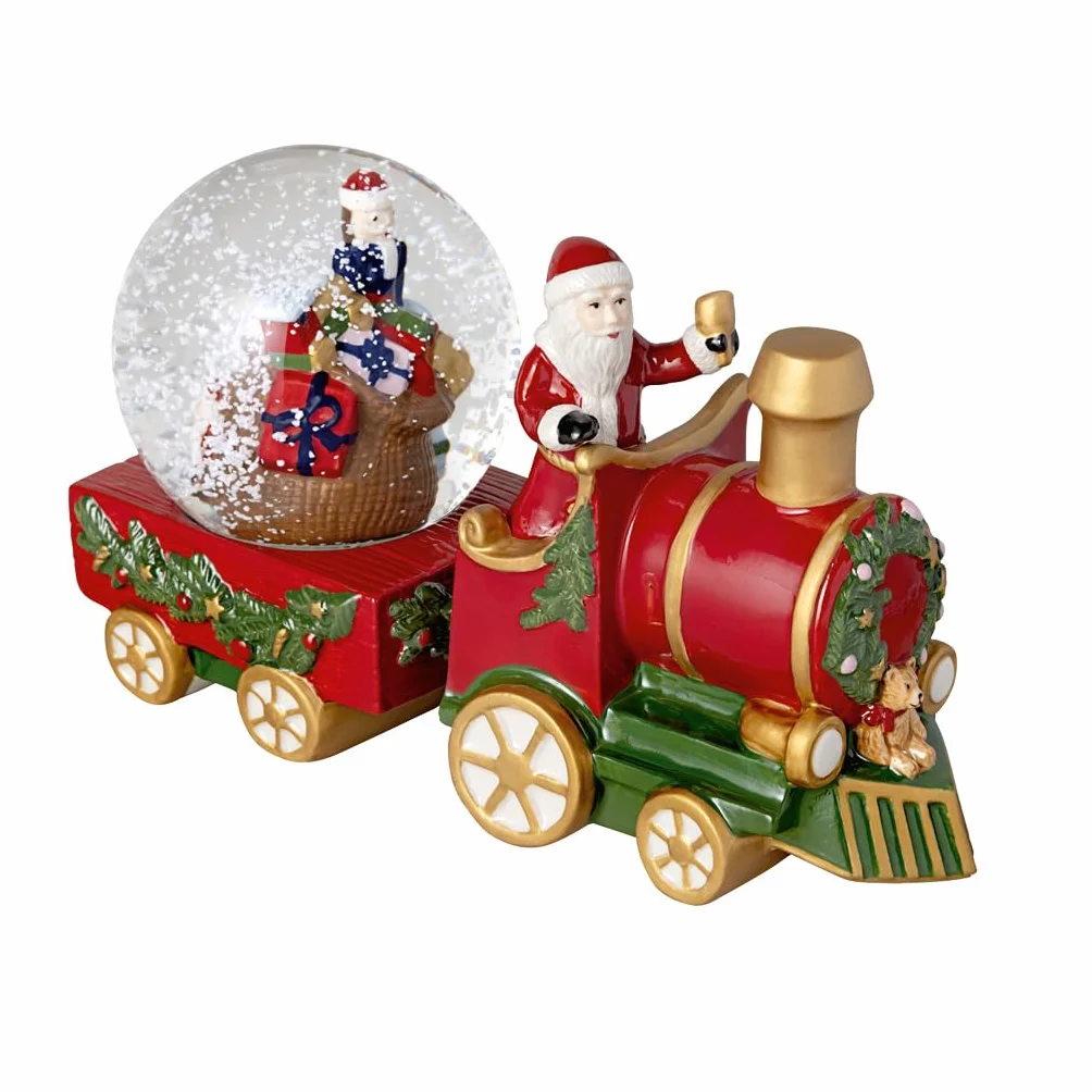 Villeroy & Boch – Christmas Toys, pociąg z kulą śnieżną duży, pociąg, 22 x 8,5 x 12,5 cm, porcelana/szkło, wielokolorowy