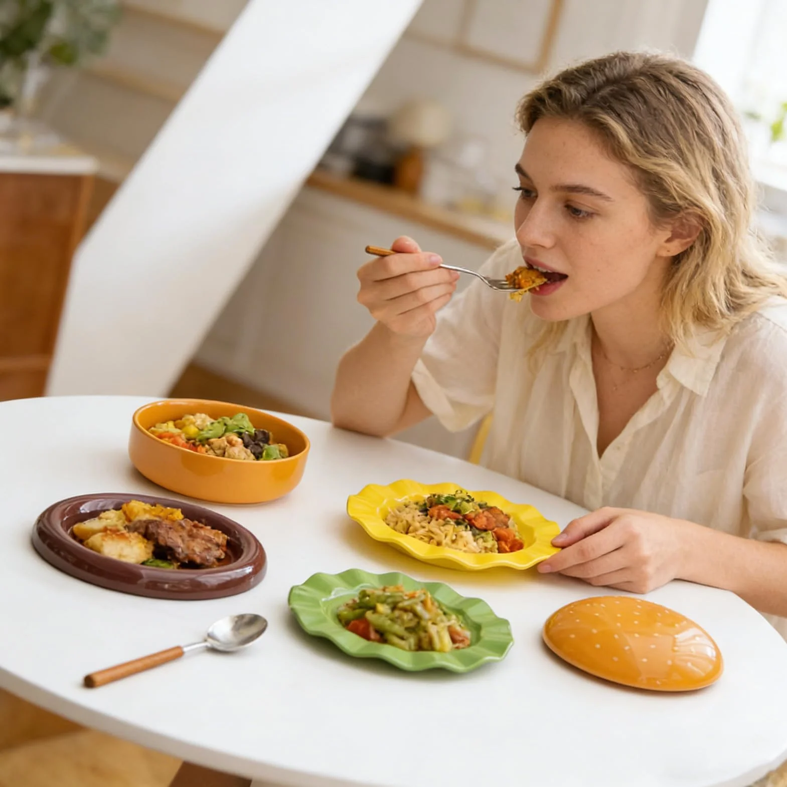 Zestaw talerzy do burgerów Ceramiczne naczynia do mikrofali | Zestaw talerzy obiadowych hamburgerowych Na przekąskę sushi deser posiłek do domu mieszkania na kemping piknik