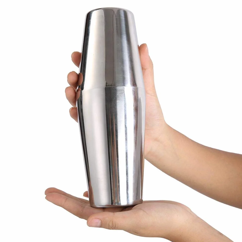 Boston Shaker Zestaw shakerów do koktajli ze stali nierdzewnej Profesjonalny zestaw do robienia koktajli barmańskich 2 sztuki Zestawy puszek do wytrząsania Boston (600/450 ml)