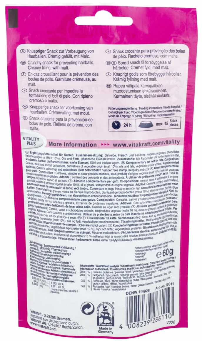Vitakraft 28811 Przysmak dla Kota, 60 g, Brązowy