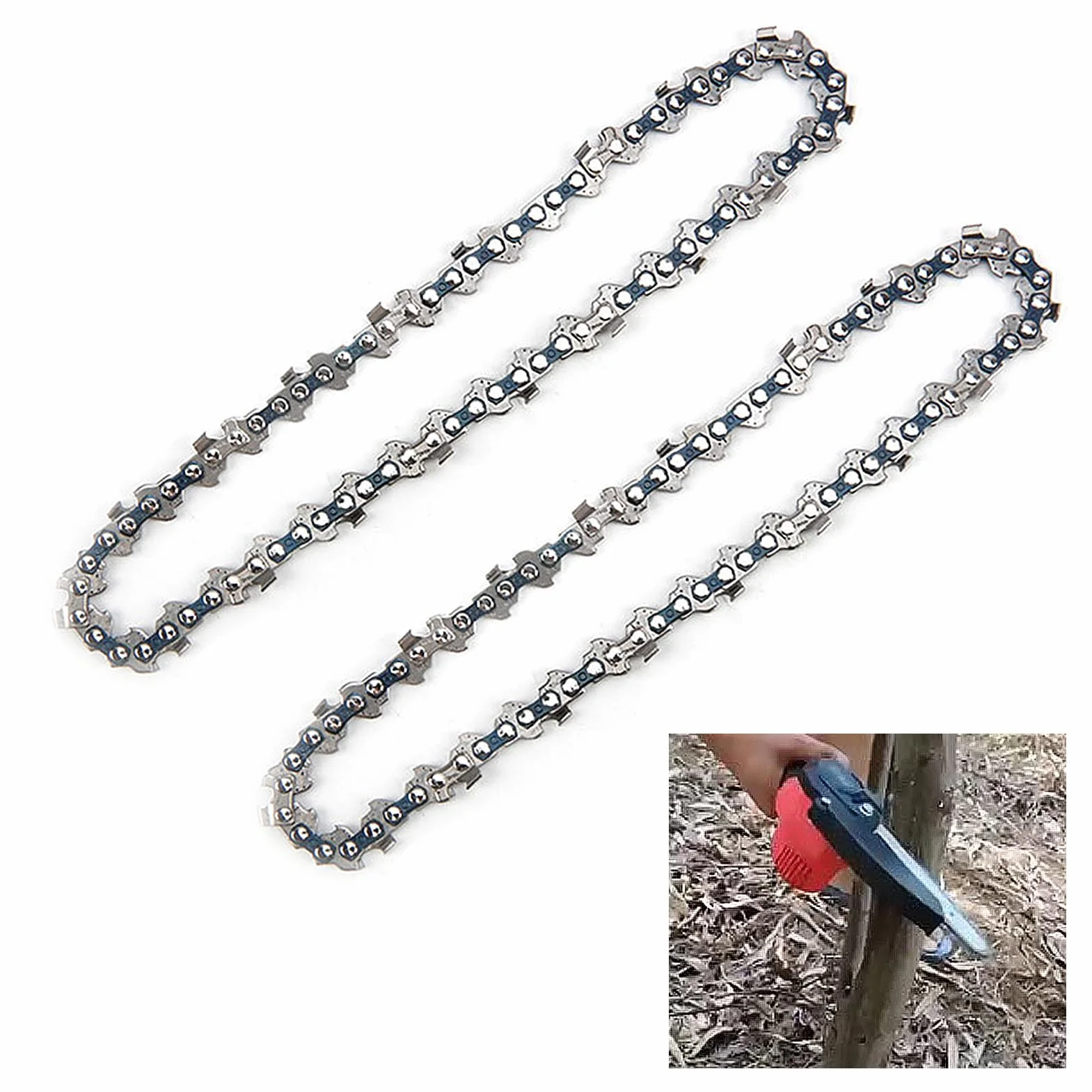 2 sztuki łańcuchów do piły łańcuchowej 6" (15 cm) – 36 ogniw napędowych, niski stopień naciągu, łańcuch do piły łańcuchowej, łańcuch do piły łańcuchowej do akumulatorowej