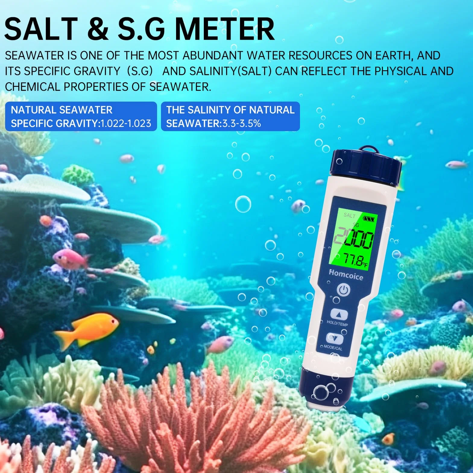 Miernik pH 7 w 1 z TDS EC Salinity S.G ORP, profesjonalny tester pH, miernik zawartości soli, wodoszczelność IP67, precyzyjny cyfrowy miernik pH basenu z funkcją ATC
