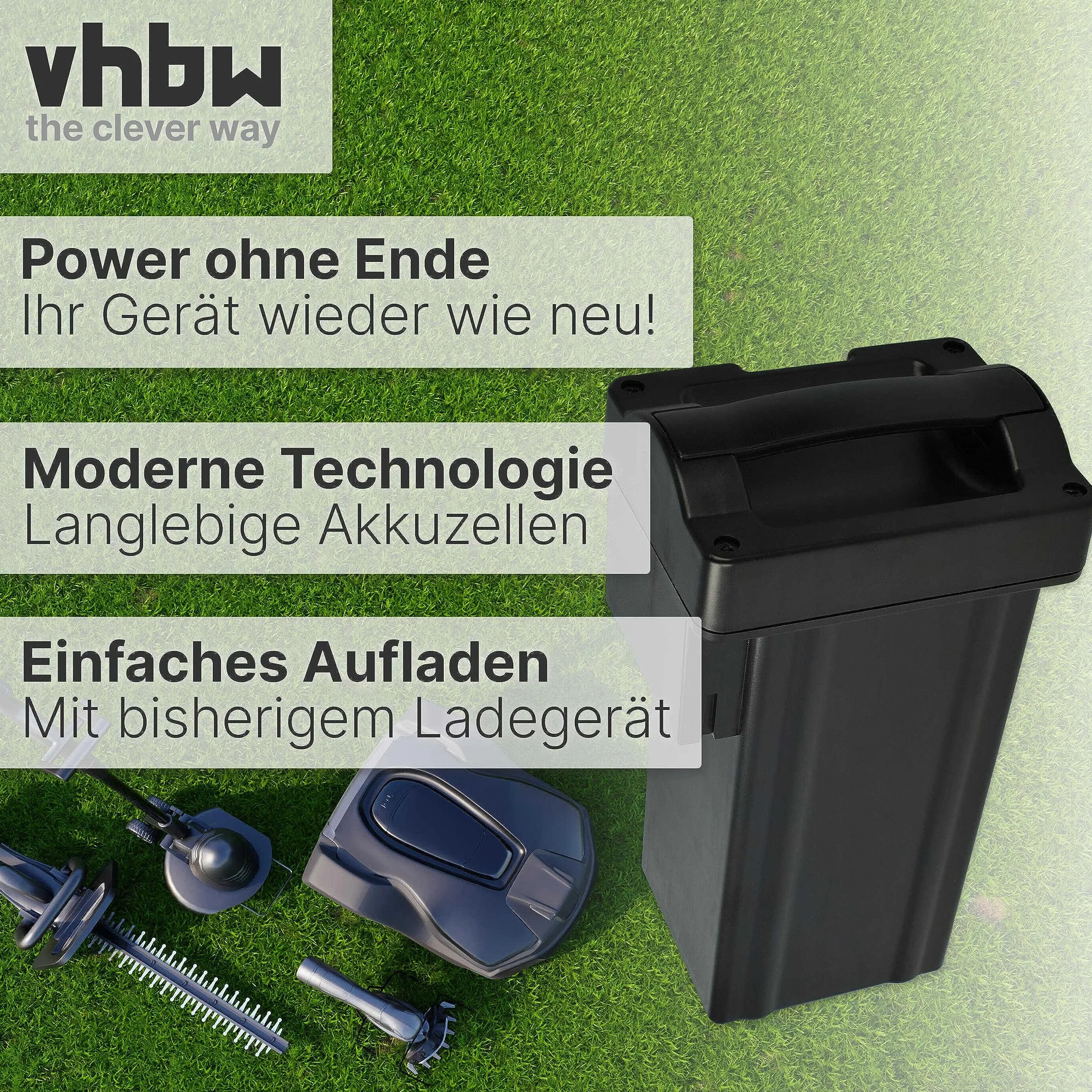vhbw Akumulator kompatybilny z kosiarką Wolf Garten Power 37, 40, 34 (3000 mAh 36,5 V litowo-jonowa)